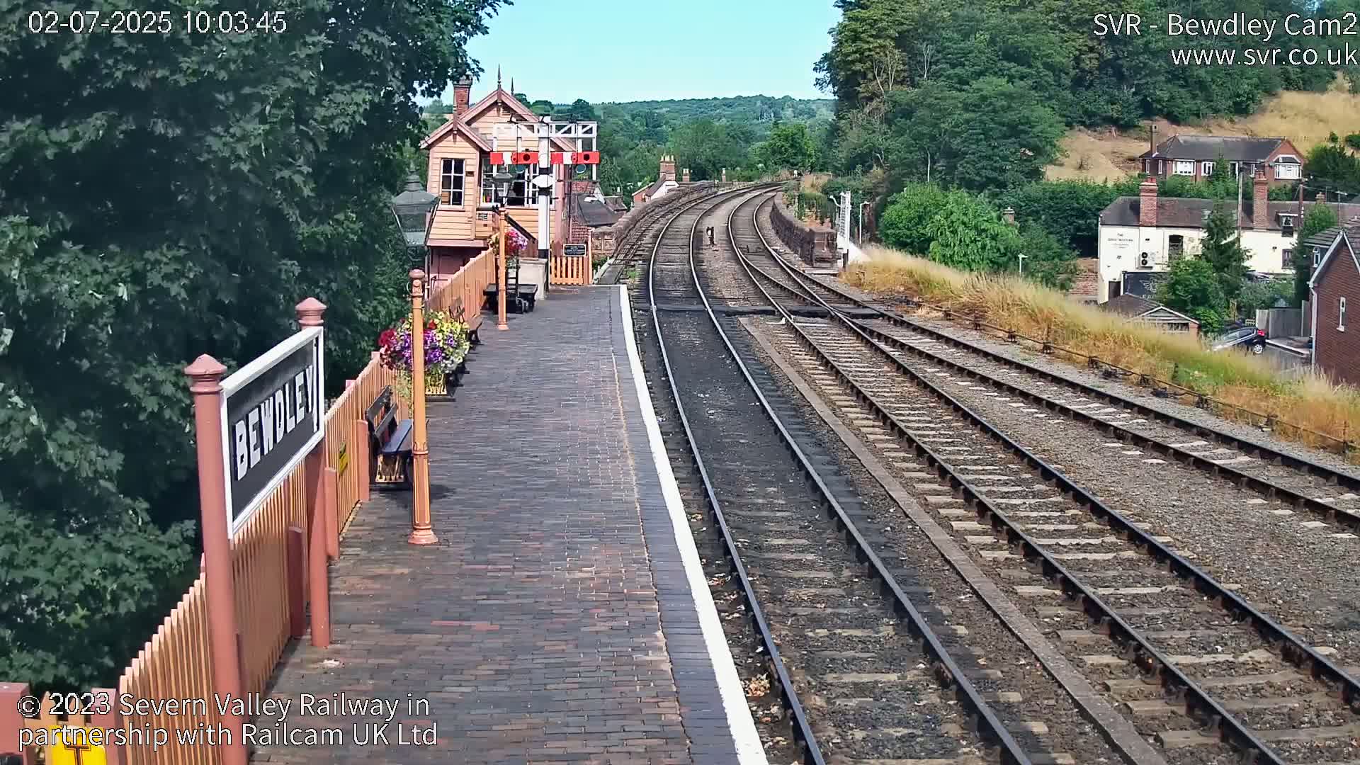 Bewdley Station West View on the Severn Valley Railway Live Cam - Bewdley, Wyre Forest, Worcestershire, West Midlands, England, United Kingdom