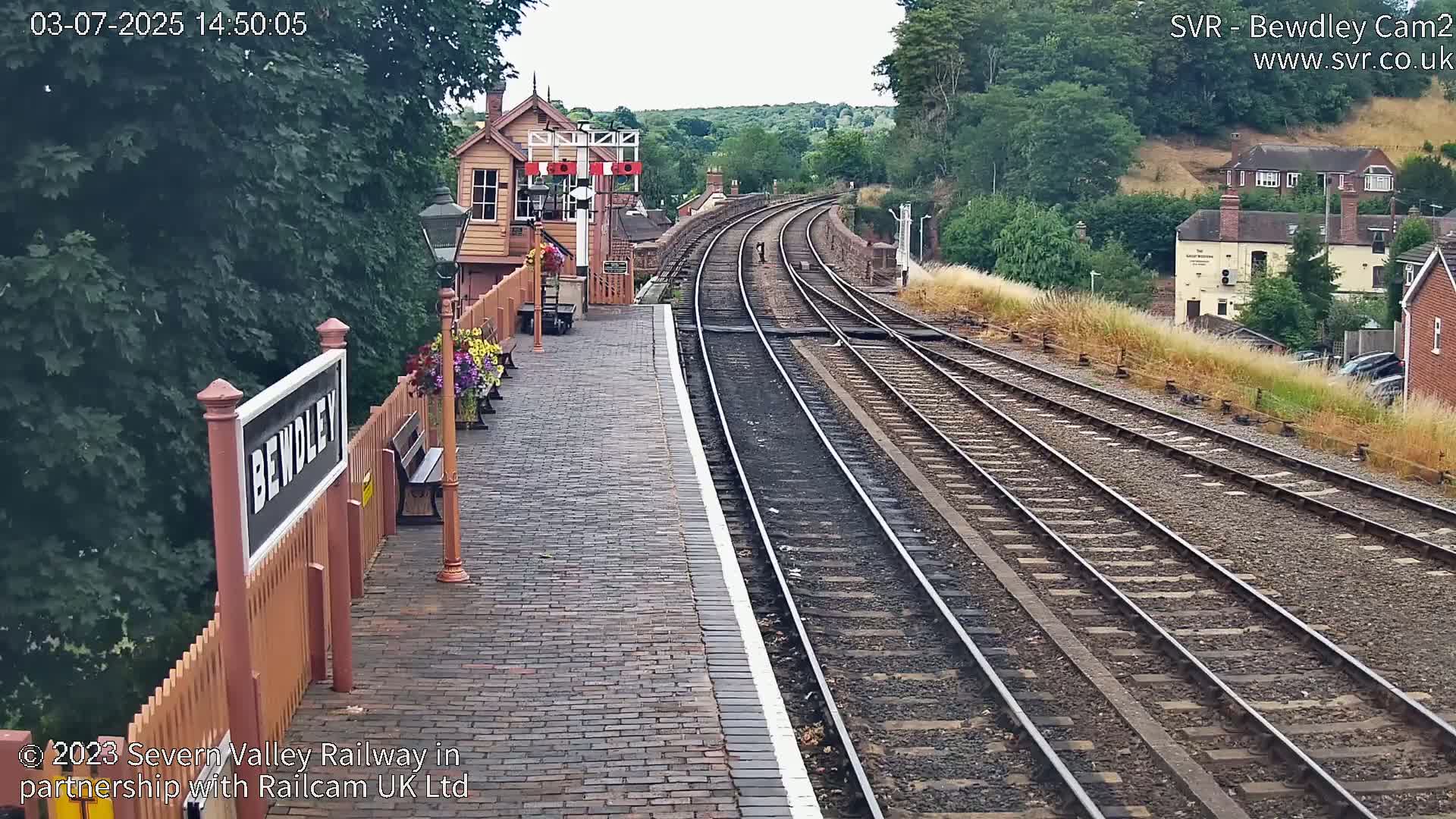 Bewdley Station West View on the Severn Valley Railway Live Cam - Bewdley, Wyre Forest, Worcestershire, West Midlands, England, United Kingdom