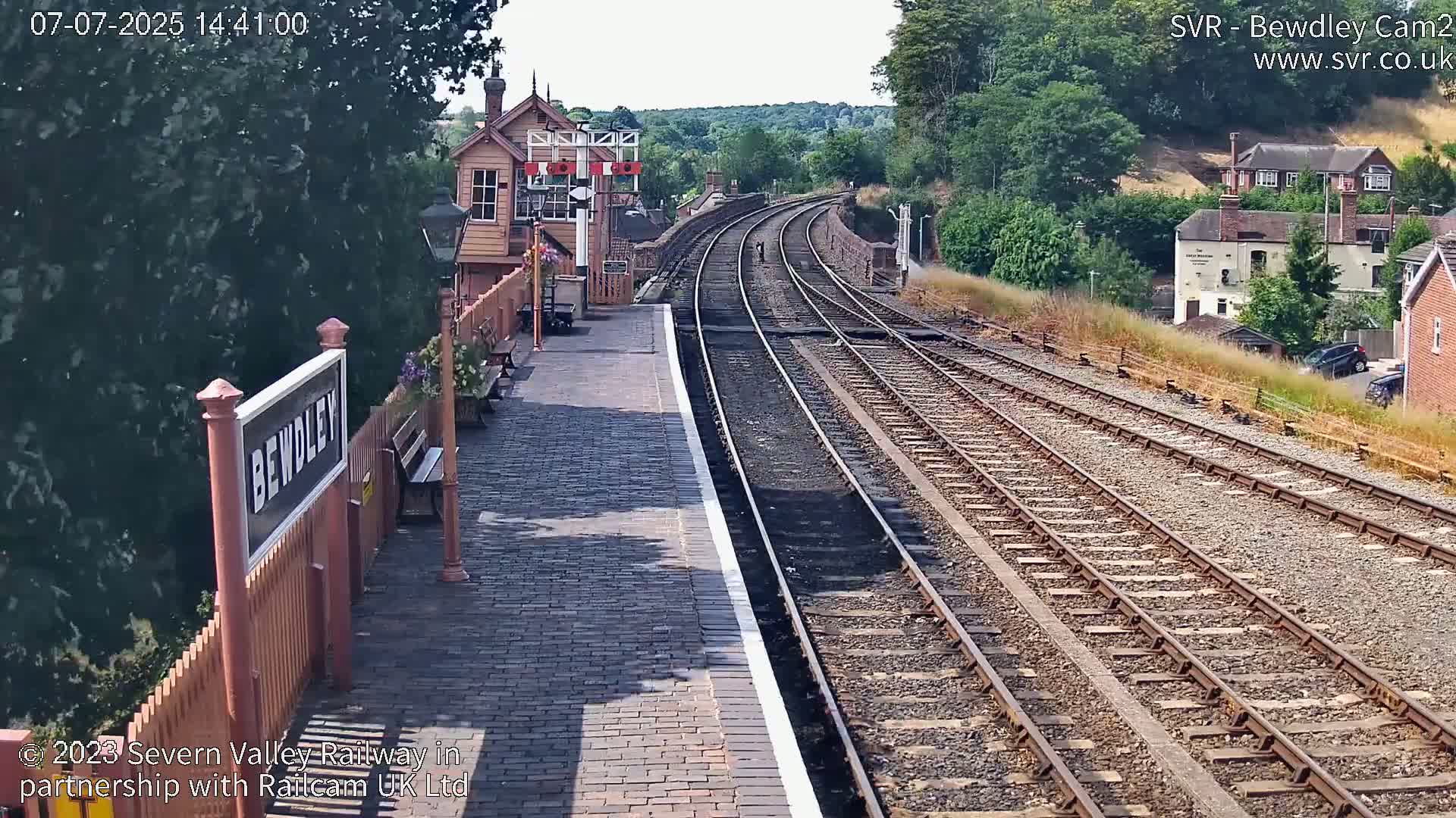 Bewdley Station West View on the Severn Valley Railway Live Cam - Bewdley, Wyre Forest, Worcestershire, West Midlands, England, United Kingdom