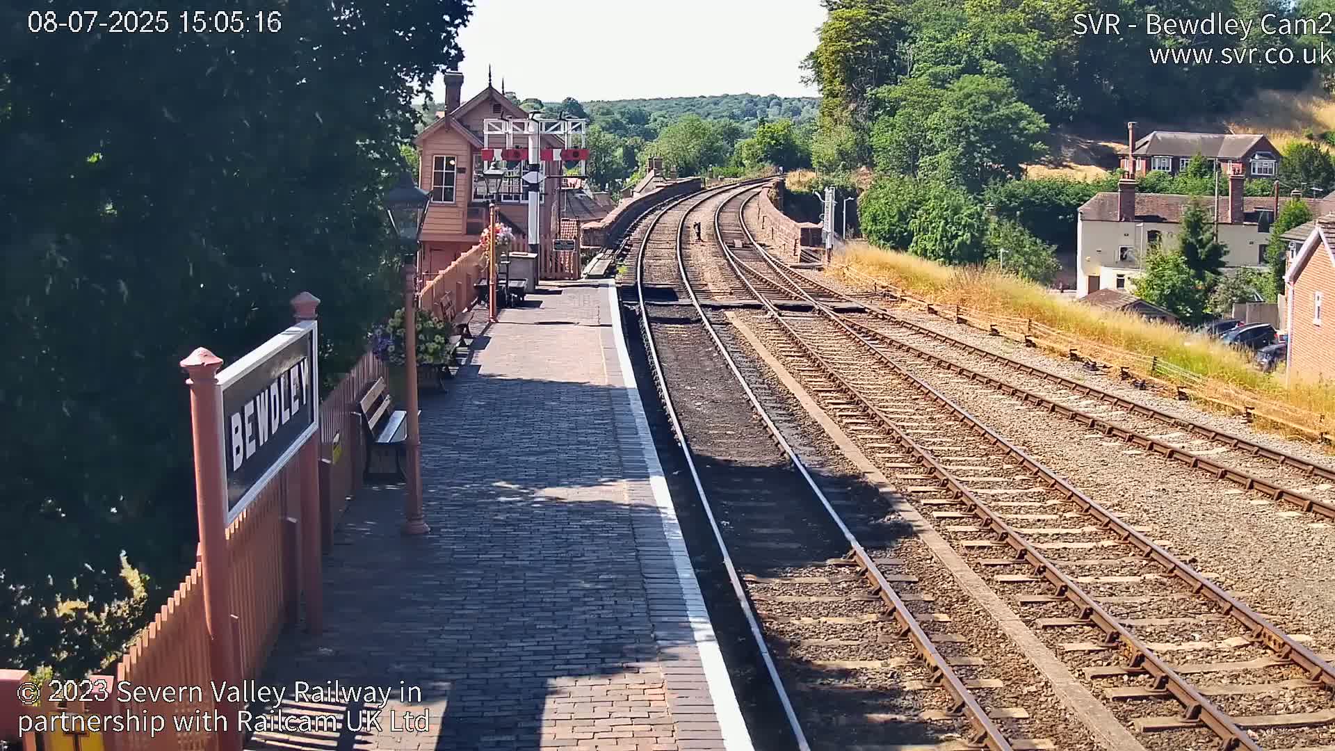Bewdley Station West View on the Severn Valley Railway Live Cam - Bewdley, Wyre Forest, Worcestershire, West Midlands, England, United Kingdom