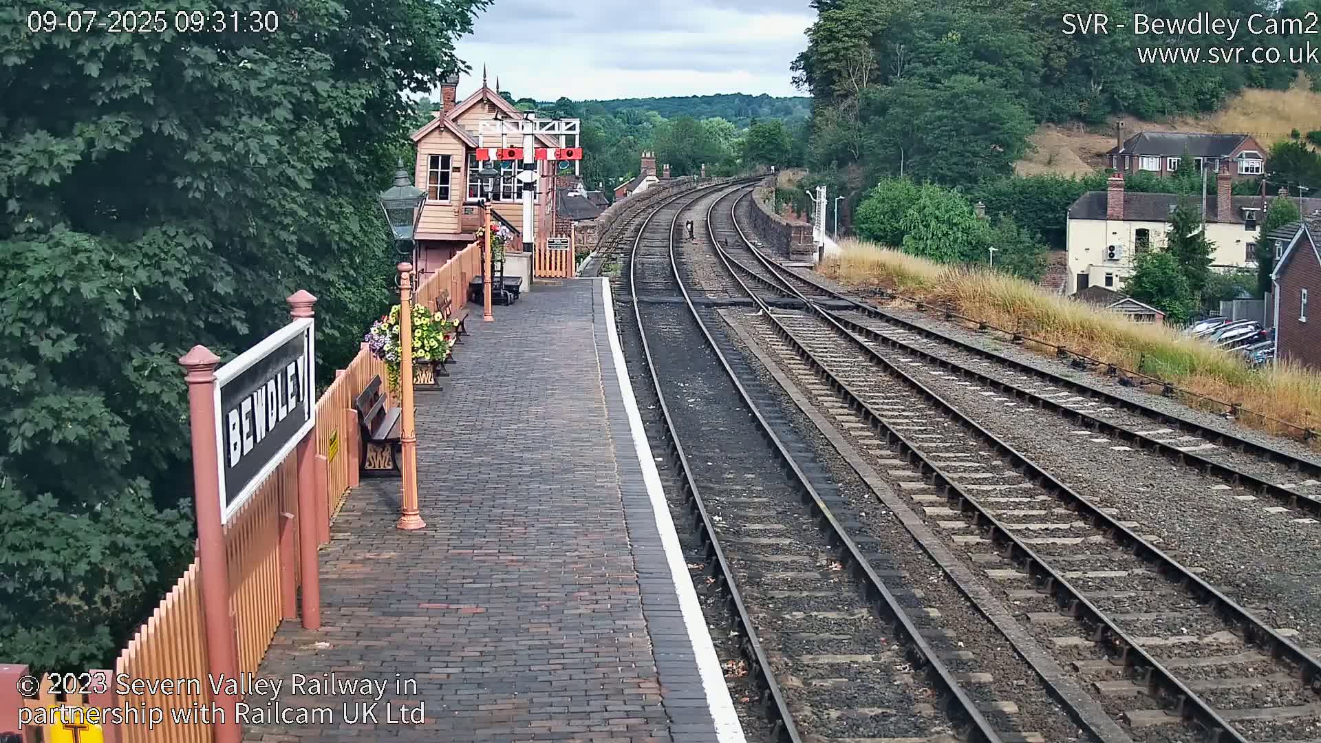 Bewdley Station West View on the Severn Valley Railway Live Cam - Bewdley, Wyre Forest, Worcestershire, West Midlands, England, United Kingdom