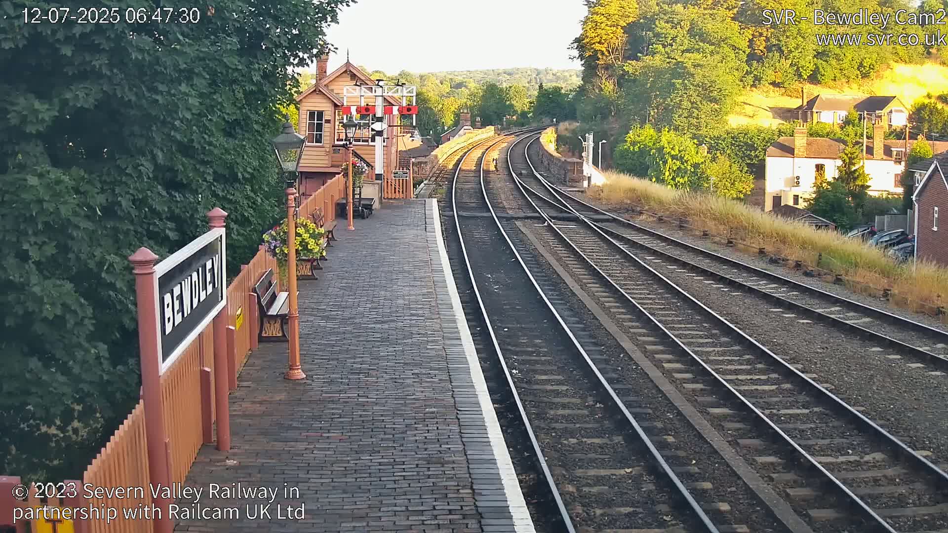 Bewdley Station West View on the Severn Valley Railway Live Cam - Bewdley, Wyre Forest, Worcestershire, West Midlands, England, United Kingdom
