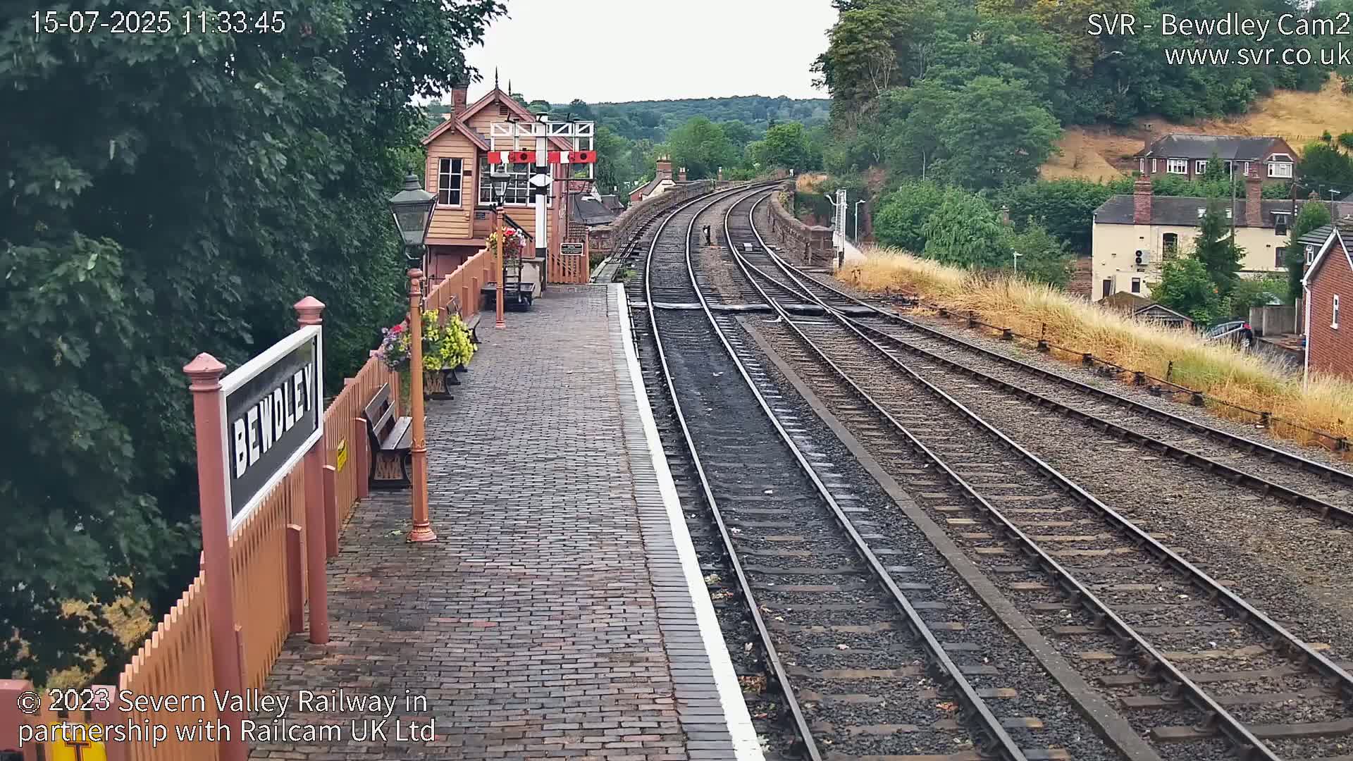 Bewdley Station West View on the Severn Valley Railway Live Cam - Bewdley, Wyre Forest, Worcestershire, West Midlands, England, United Kingdom