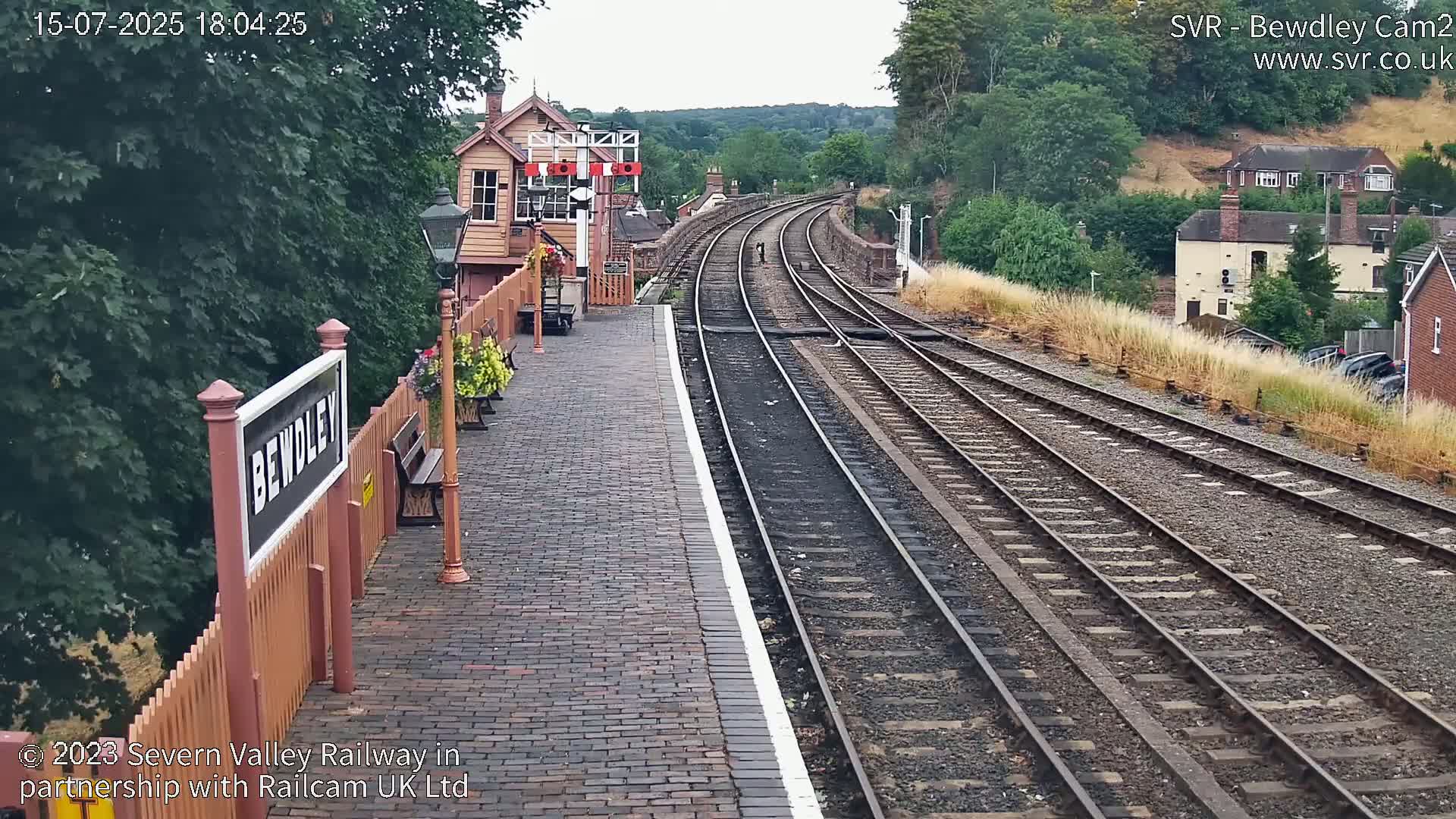 Bewdley Station West View on the Severn Valley Railway Live Cam - Bewdley, Wyre Forest, Worcestershire, West Midlands, England, United Kingdom