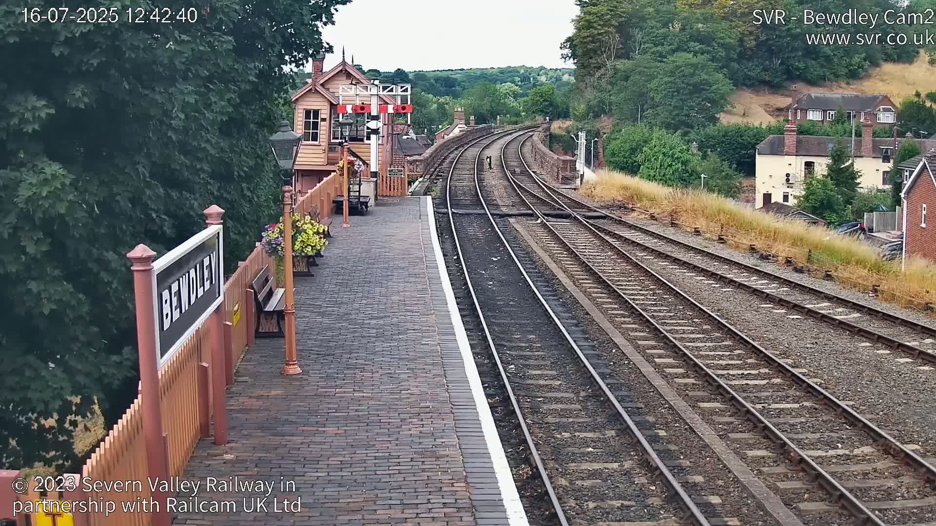 Bewdley Station West View on the Severn Valley Railway Live Cam - Bewdley, Wyre Forest, Worcestershire, West Midlands, England, United Kingdom