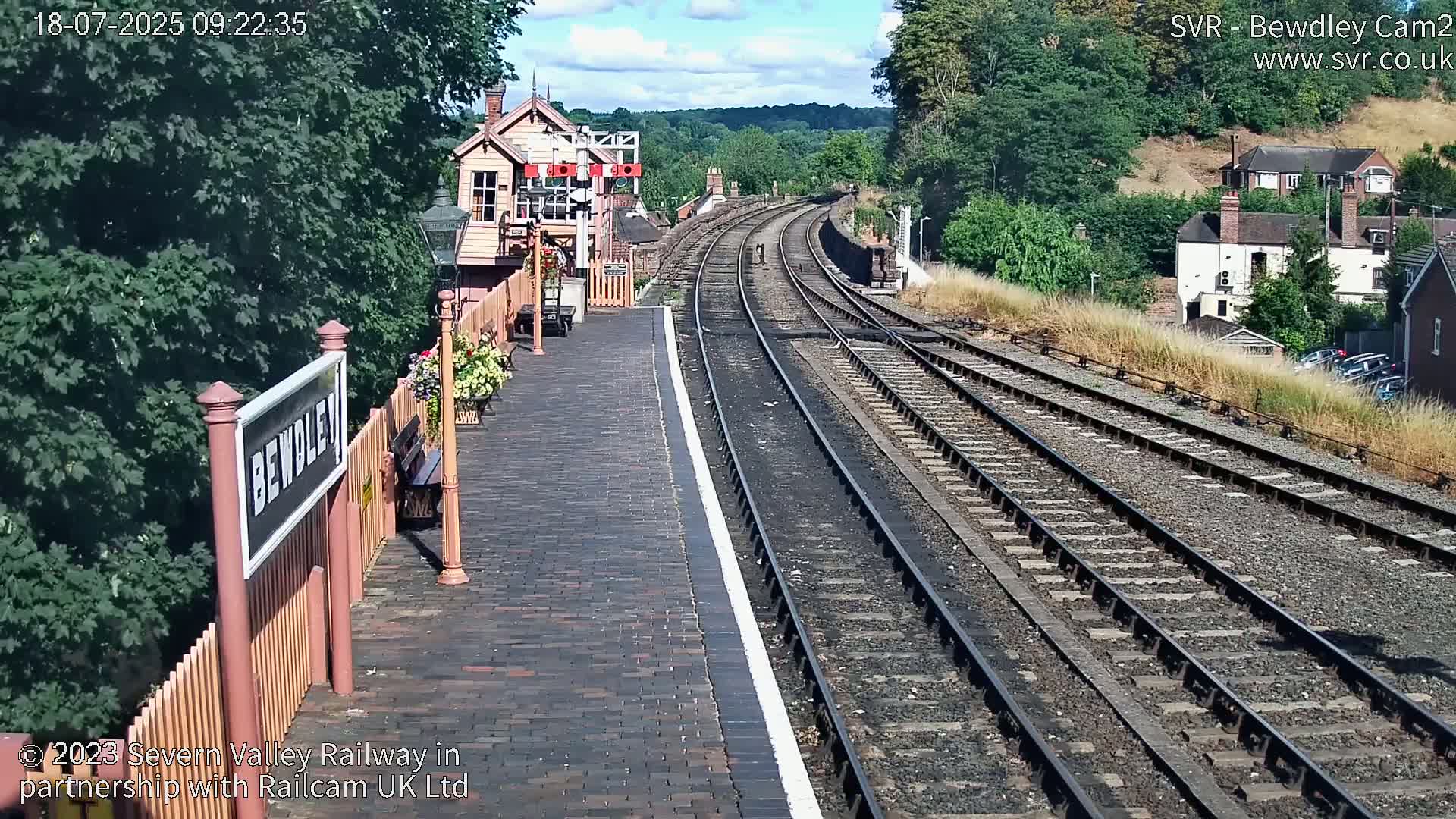 Bewdley Station West View on the Severn Valley Railway Live Cam - Bewdley, Wyre Forest, Worcestershire, West Midlands, England, United Kingdom