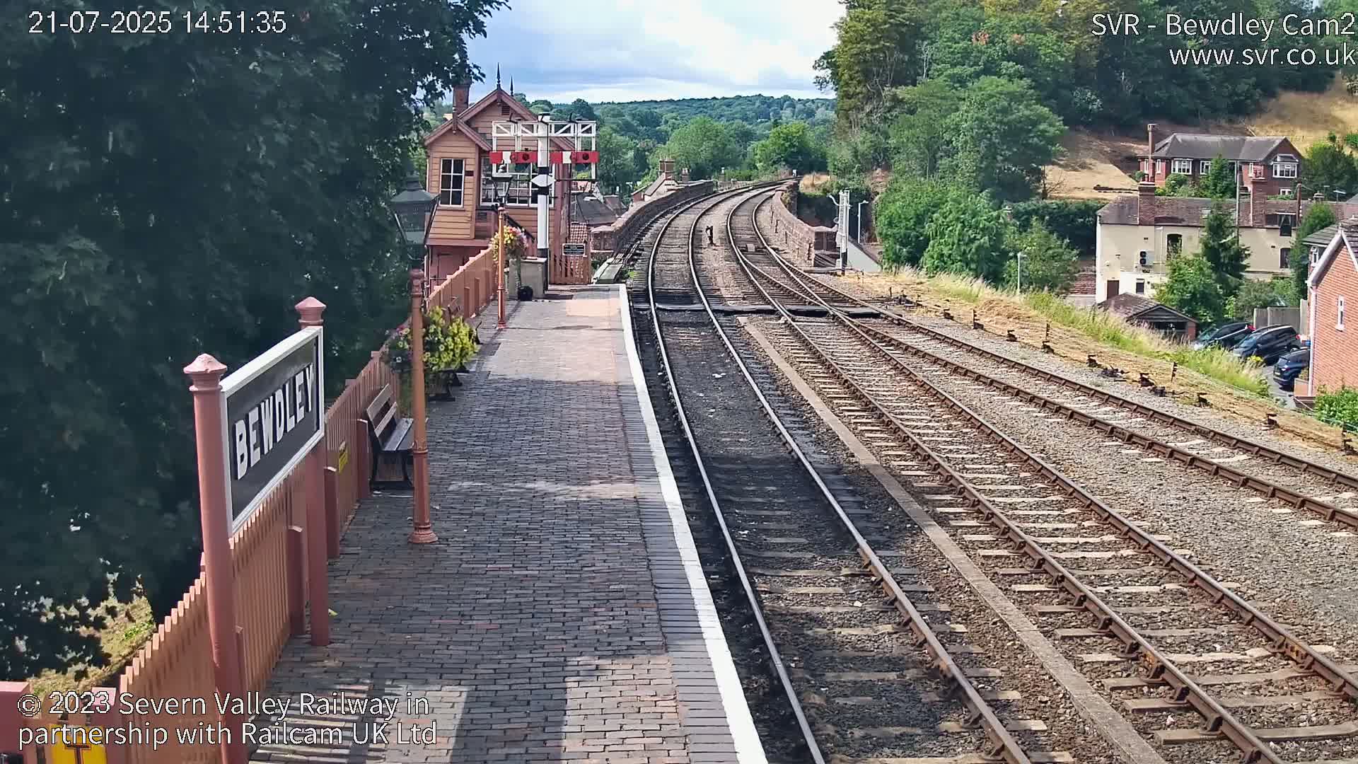Bewdley Station West View on the Severn Valley Railway Live Cam - Bewdley, Wyre Forest, Worcestershire, West Midlands, England, United Kingdom