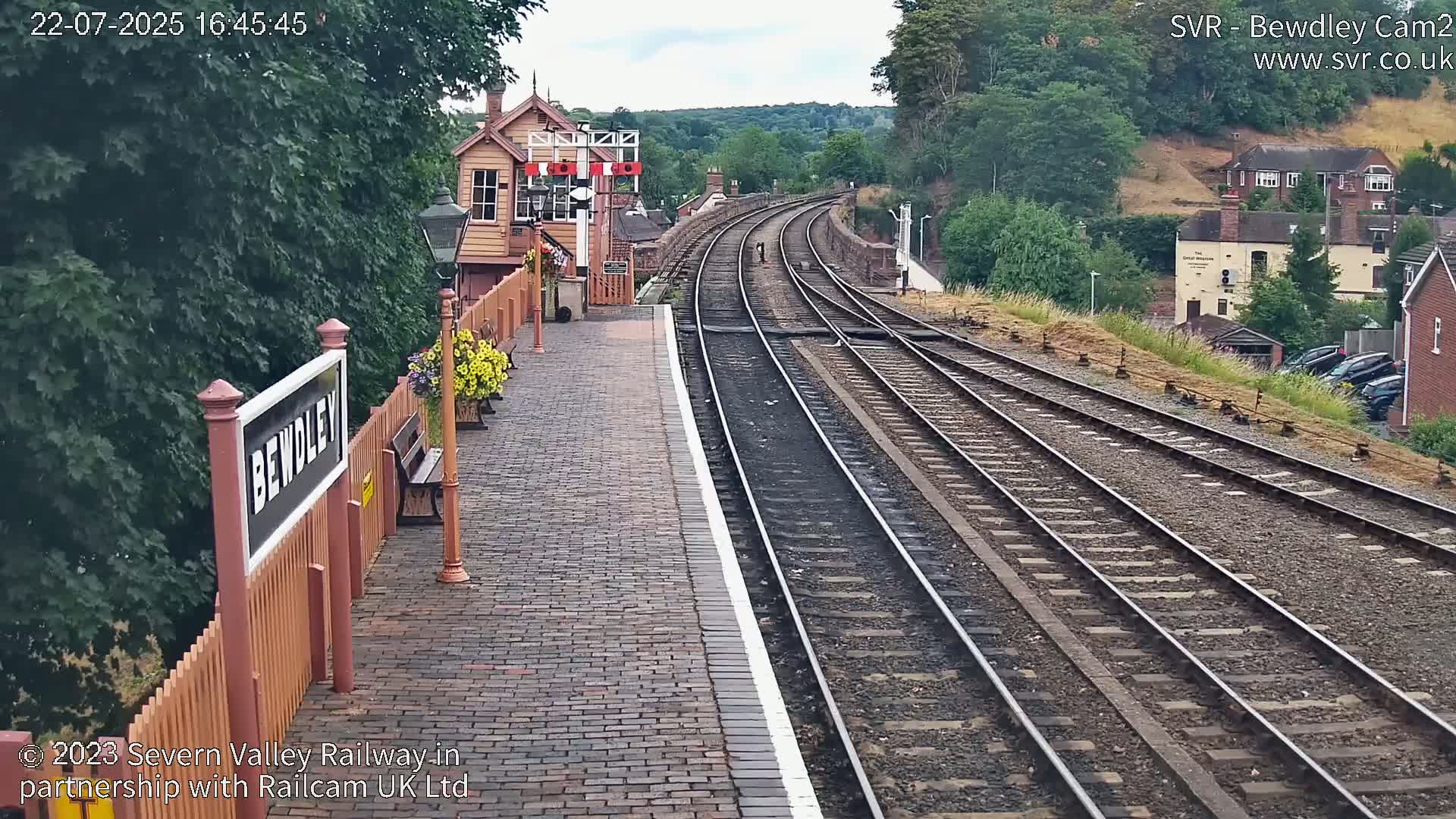 Bewdley Station West View on the Severn Valley Railway Live Cam - Bewdley, Wyre Forest, Worcestershire, West Midlands, England, United Kingdom