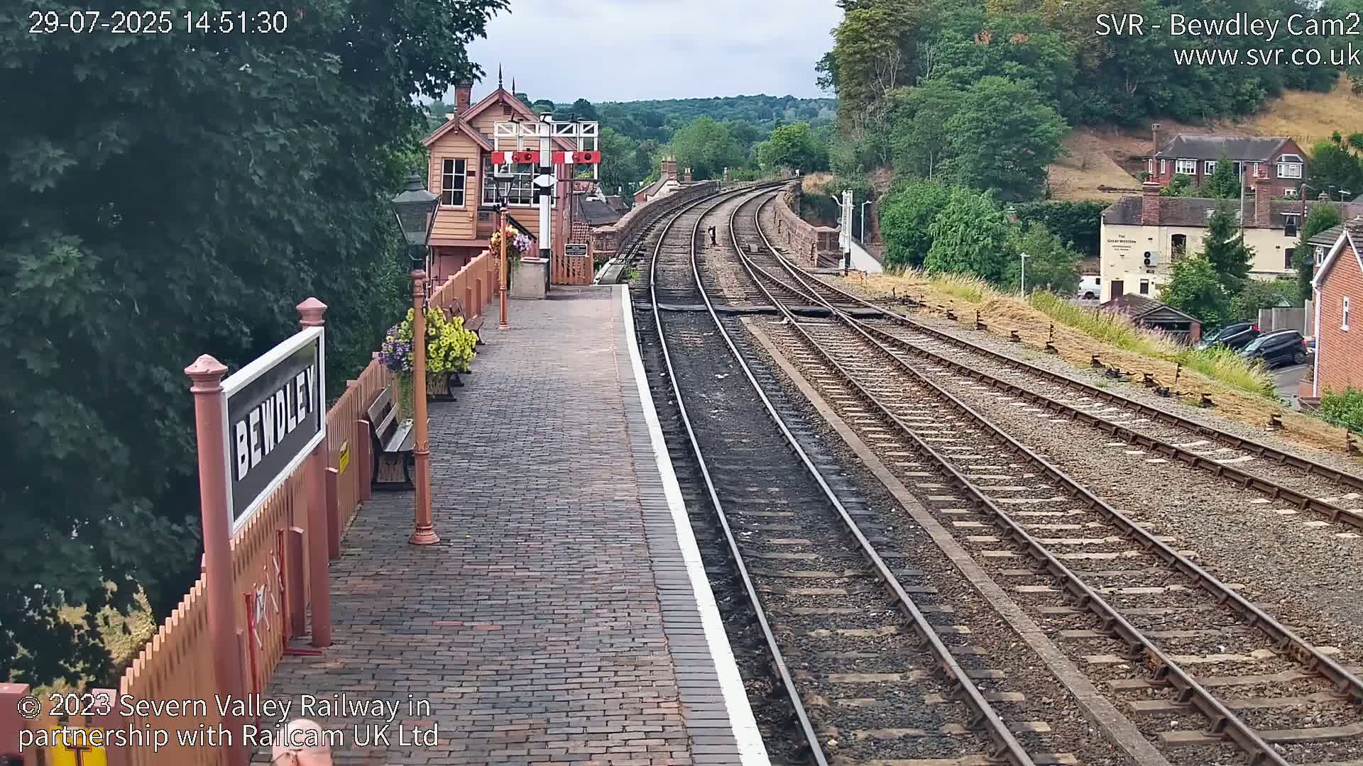 Bewdley Station West View on the Severn Valley Railway Live Cam - Bewdley, Wyre Forest, Worcestershire, West Midlands, England, United Kingdom