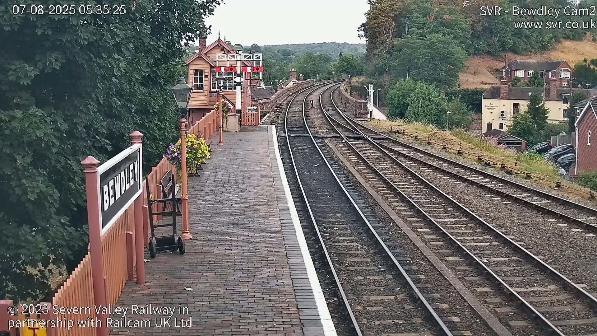 Bewdley Station West View on the Severn Valley Railway Live Cam - Bewdley, Wyre Forest, Worcestershire, West Midlands, England, United Kingdom