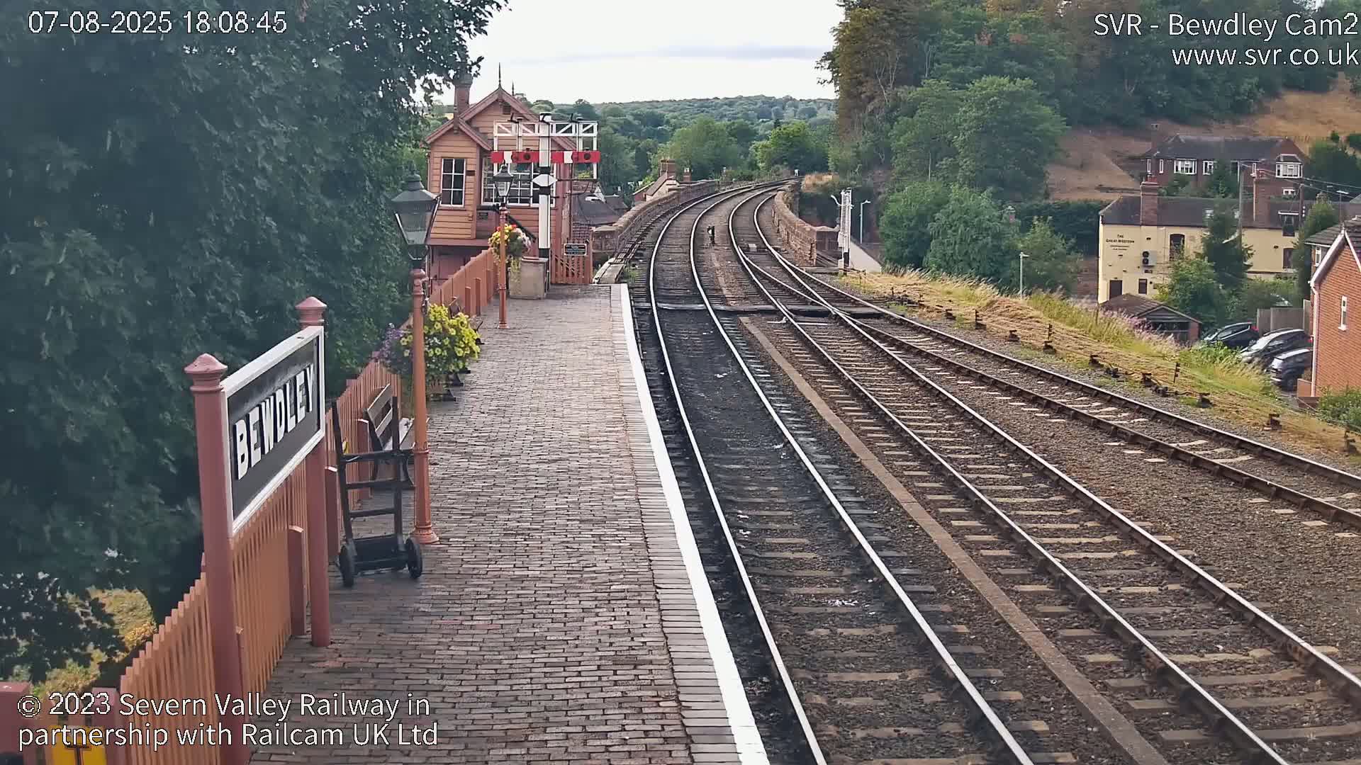 Bewdley Station West View on the Severn Valley Railway Live Cam - Bewdley, Wyre Forest, Worcestershire, West Midlands, England, United Kingdom