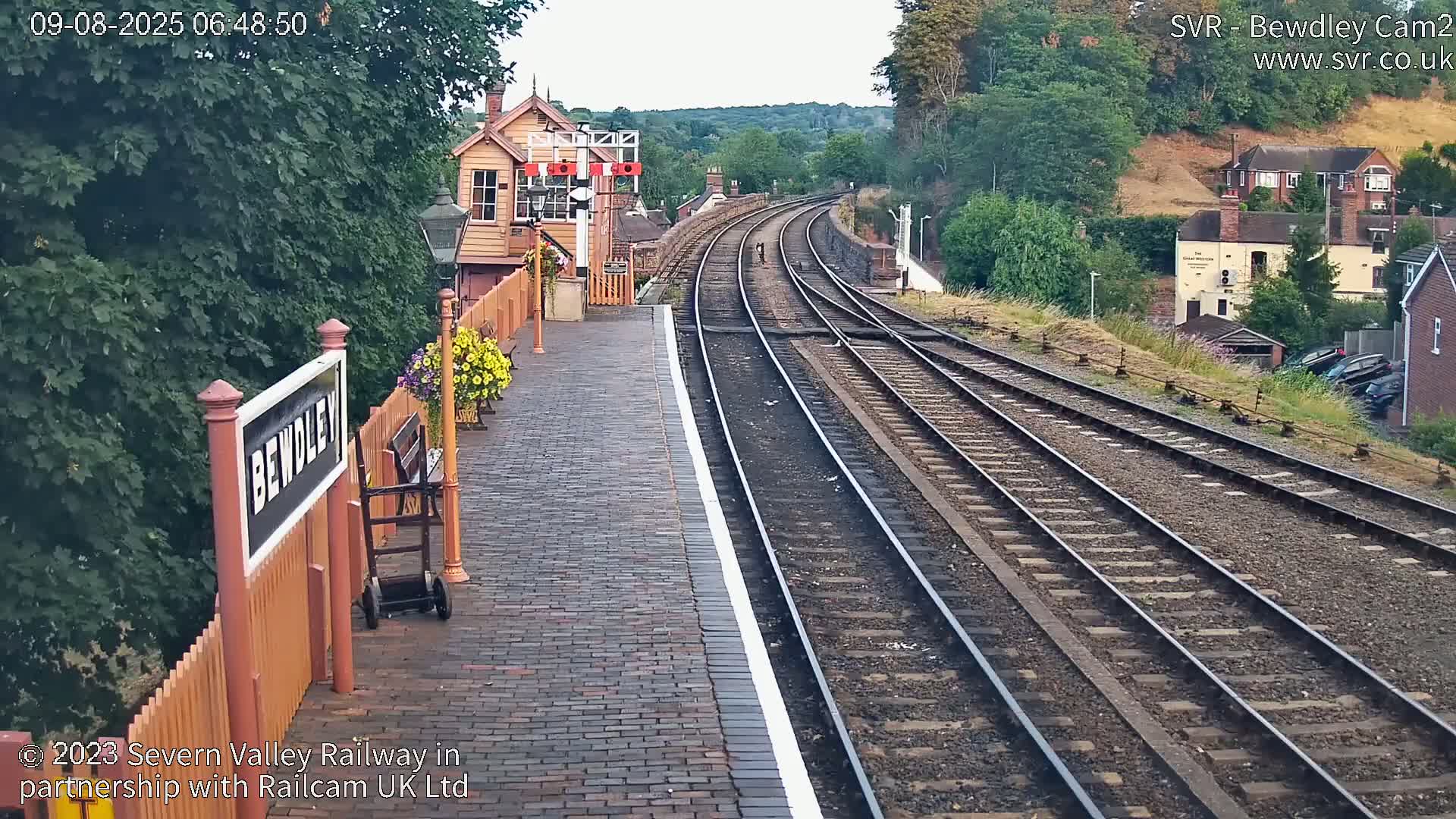 Bewdley Station West View on the Severn Valley Railway Live Cam - Bewdley, Wyre Forest, Worcestershire, West Midlands, England, United Kingdom