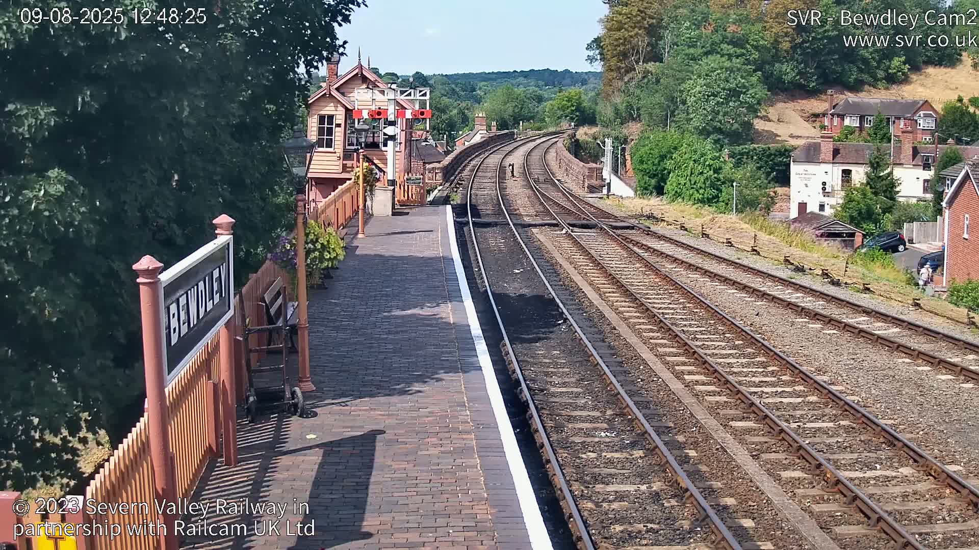 Bewdley Station West View on the Severn Valley Railway Live Cam - Bewdley, Wyre Forest, Worcestershire, West Midlands, England, United Kingdom