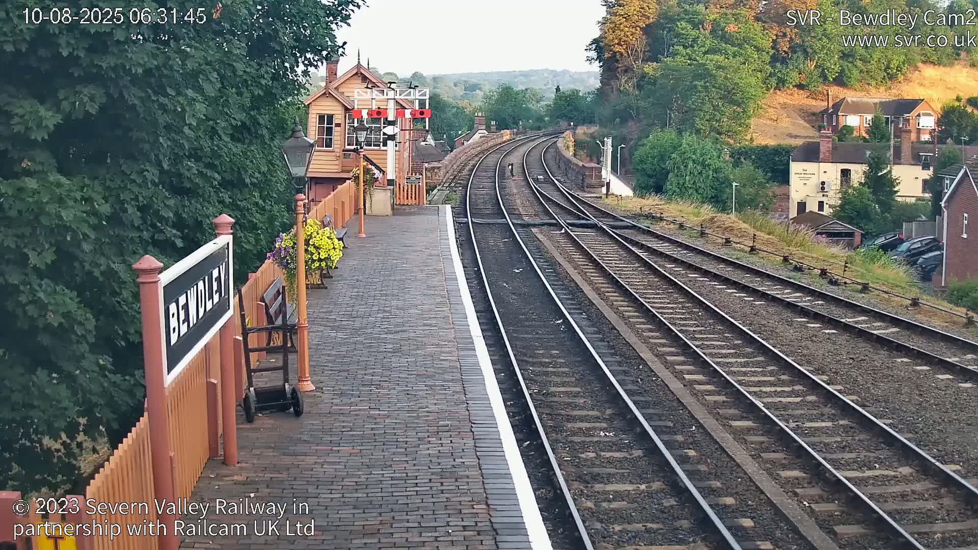 Bewdley Station West View on the Severn Valley Railway Live Cam - Bewdley, Wyre Forest, Worcestershire, West Midlands, England, United Kingdom
