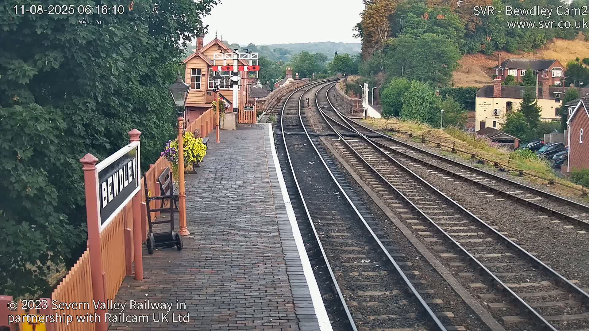 Bewdley Station West View on the Severn Valley Railway Live Cam - Bewdley, Wyre Forest, Worcestershire, West Midlands, England, United Kingdom