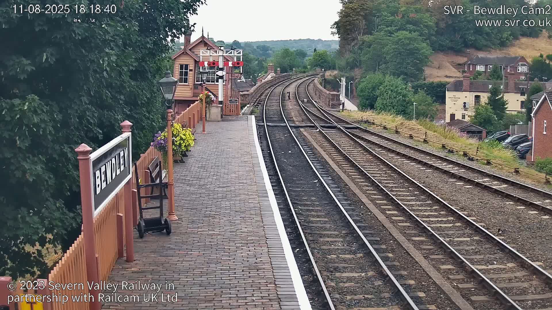 Bewdley Station West View on the Severn Valley Railway Live Cam - Bewdley, Wyre Forest, Worcestershire, West Midlands, England, United Kingdom