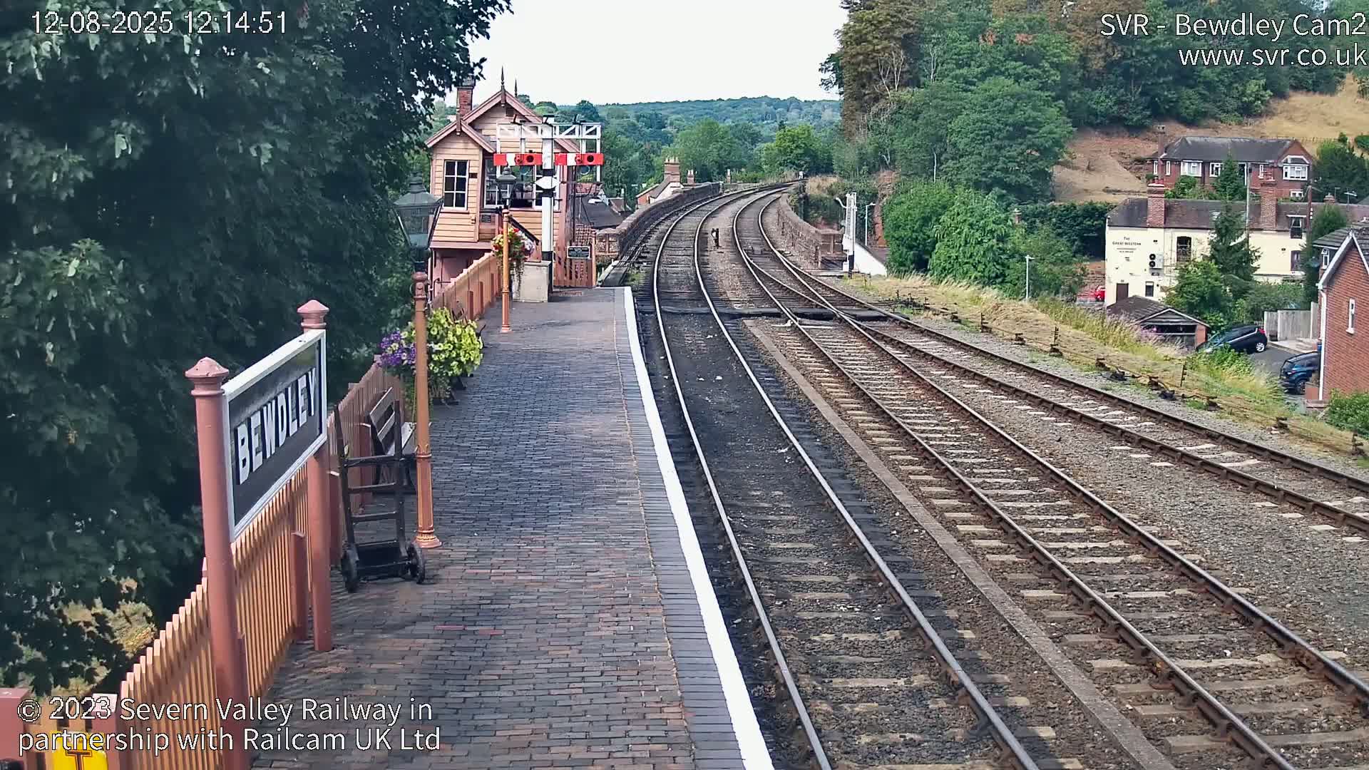 Bewdley Station West View on the Severn Valley Railway Live Cam - Bewdley, Wyre Forest, Worcestershire, West Midlands, England, United Kingdom