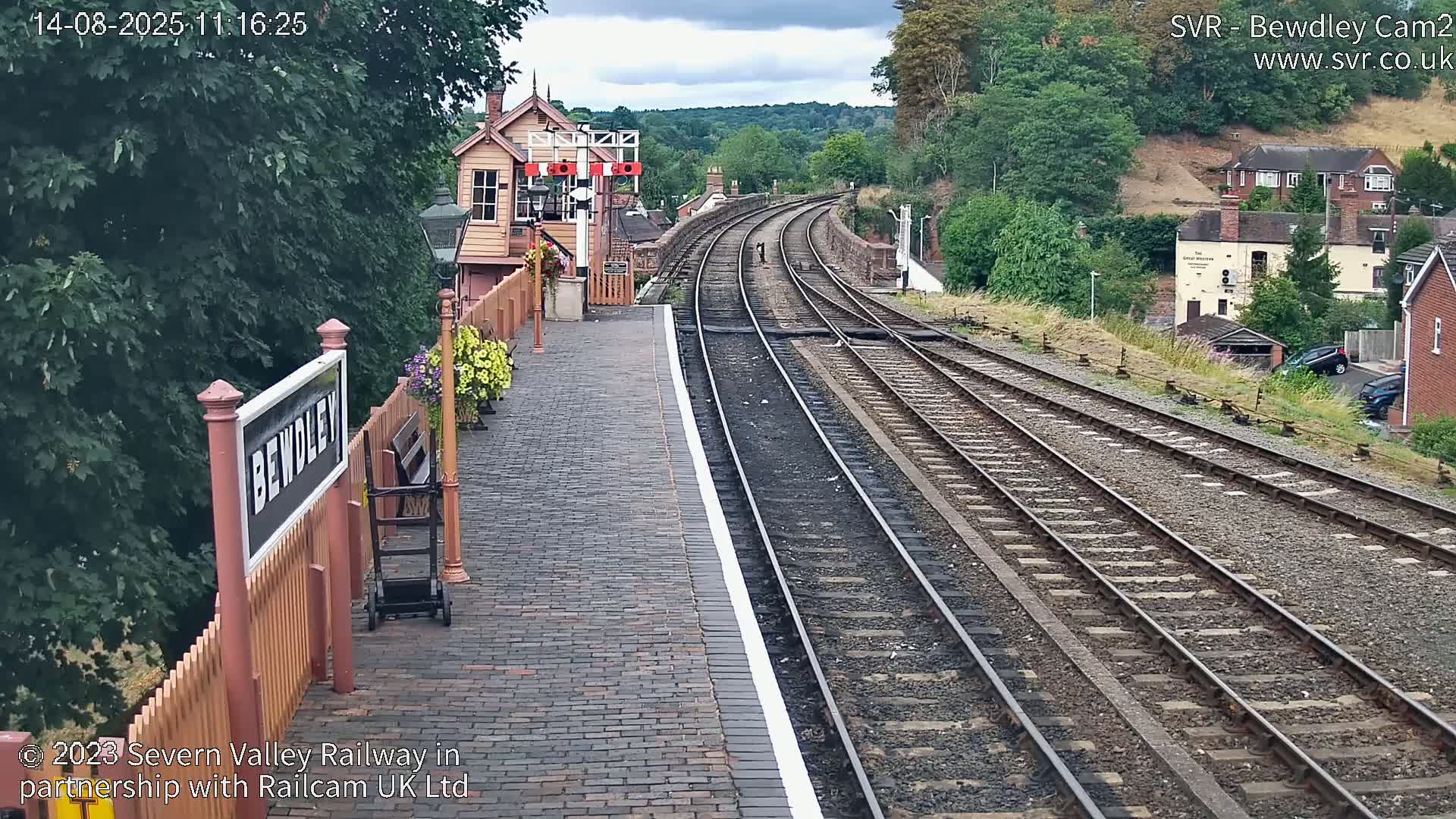 Bewdley Station West View on the Severn Valley Railway Live Cam - Bewdley, Wyre Forest, Worcestershire, West Midlands, England, United Kingdom