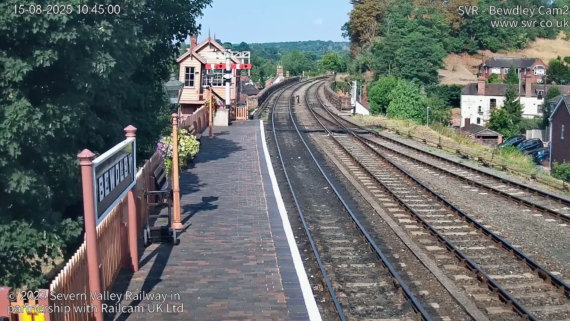 Bewdley Station West View on the Severn Valley Railway Live Cam - Bewdley, Wyre Forest, Worcestershire, West Midlands, England, United Kingdom