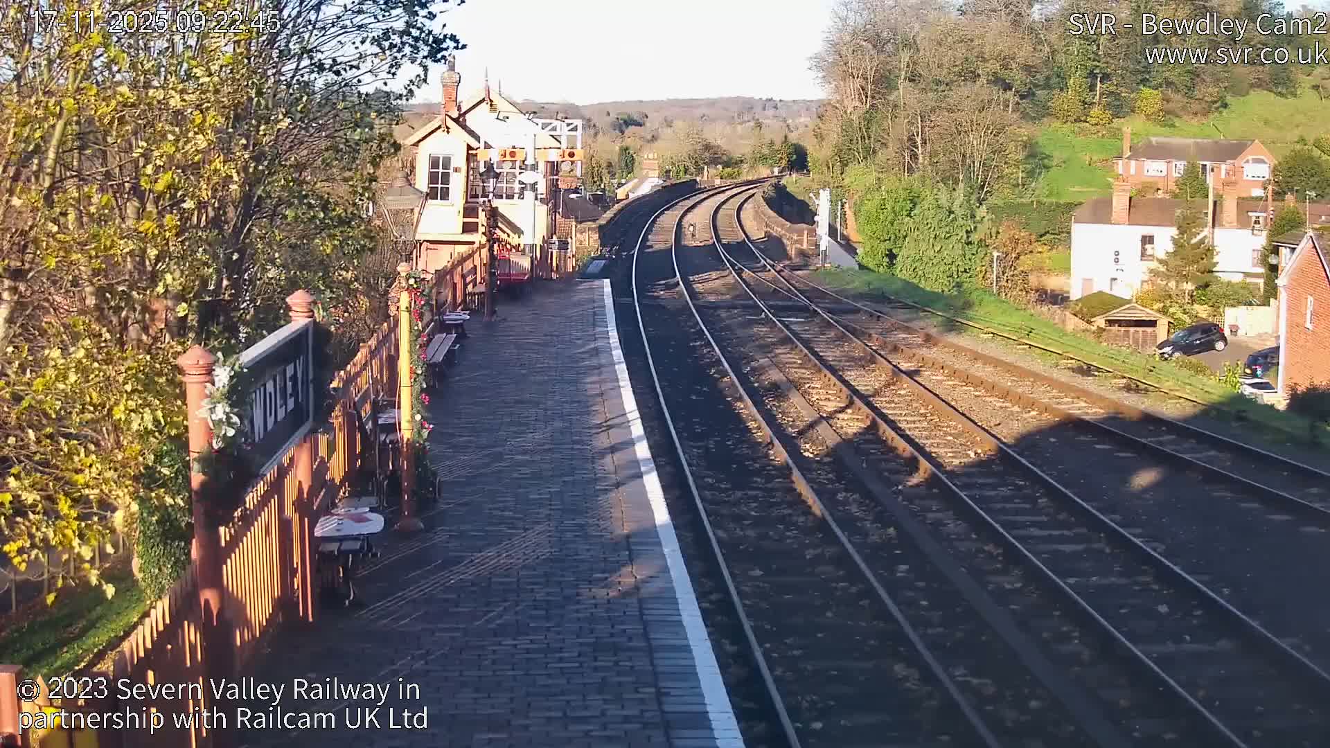 Bewdley Station West View on the Severn Valley Railway Live Cam - Bewdley, Wyre Forest, Worcestershire, West Midlands, England, United Kingdom