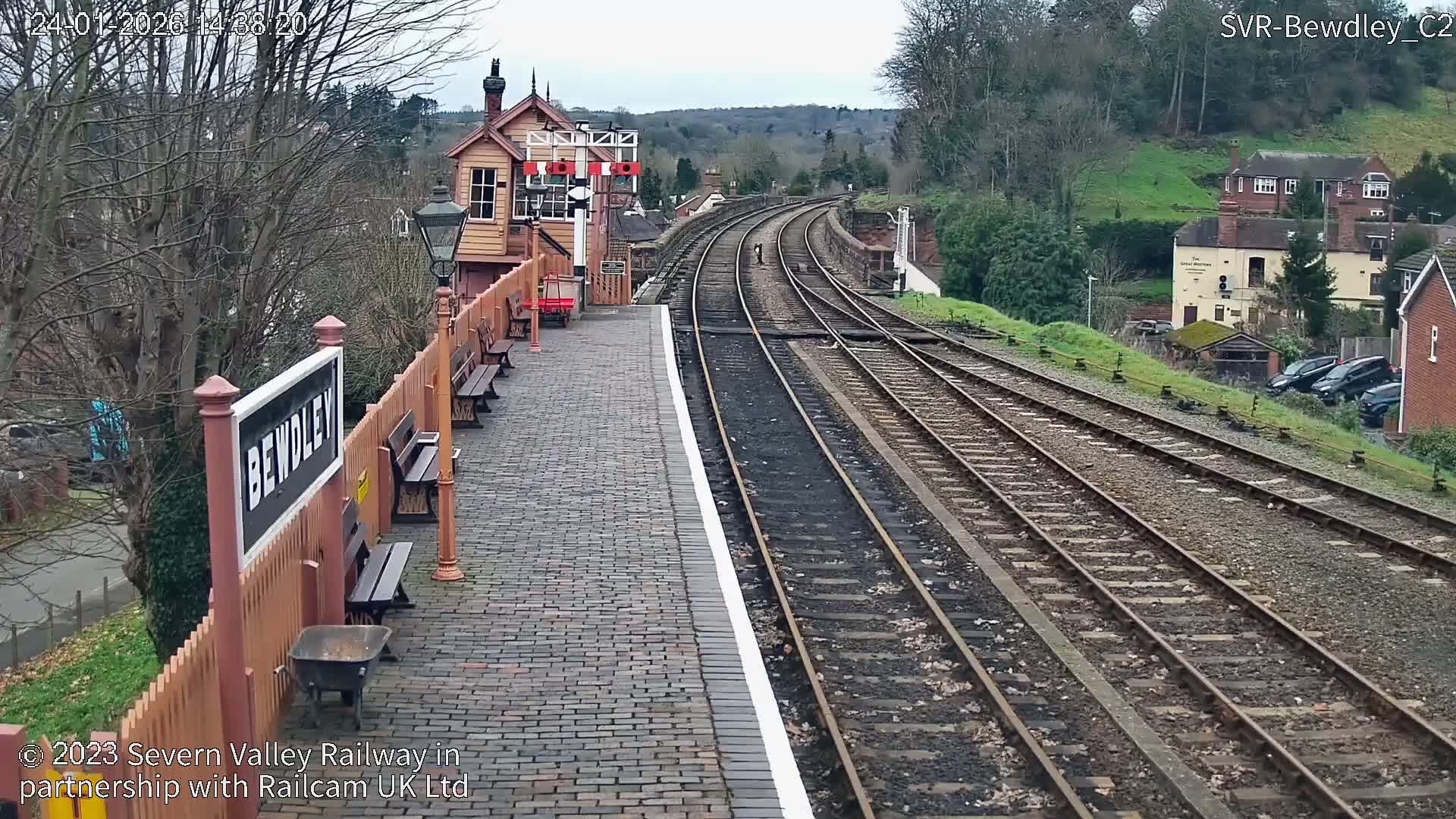 Bewdley Station West View on the Severn Valley Railway Live Cam - Bewdley, Wyre Forest, Worcestershire, West Midlands, England, United Kingdom