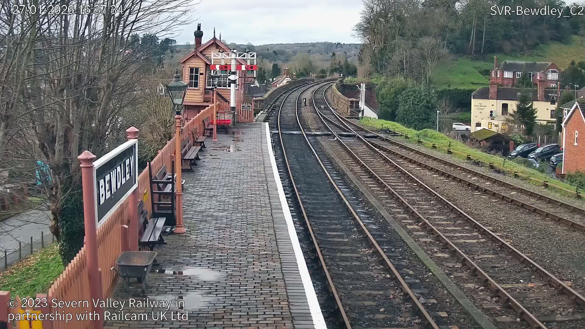 Bewdley Station West View on the Severn Valley Railway Live Cam - Bewdley, Wyre Forest, Worcestershire, West Midlands, England, United Kingdom
