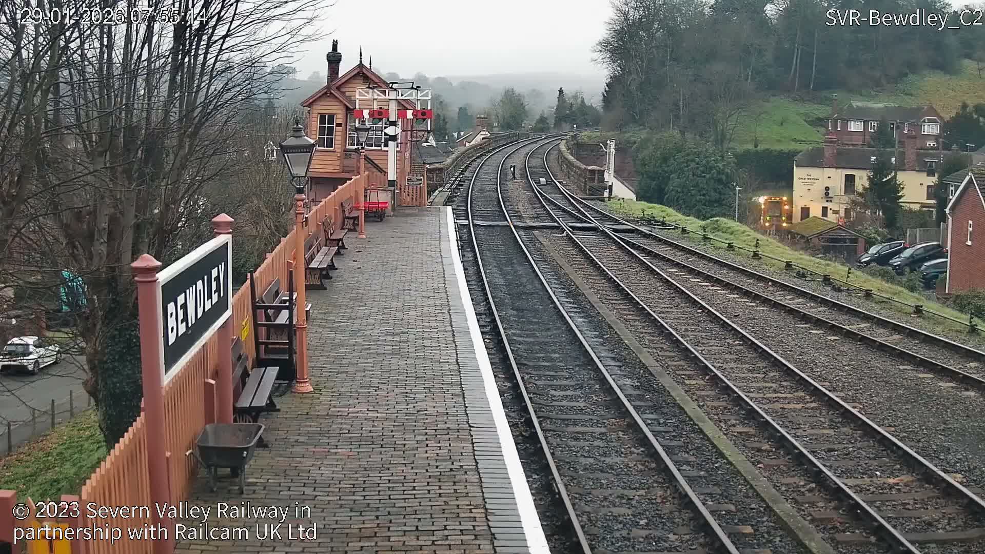 Bewdley Station West View on the Severn Valley Railway Live Cam - Bewdley, Wyre Forest, Worcestershire, West Midlands, England, United Kingdom