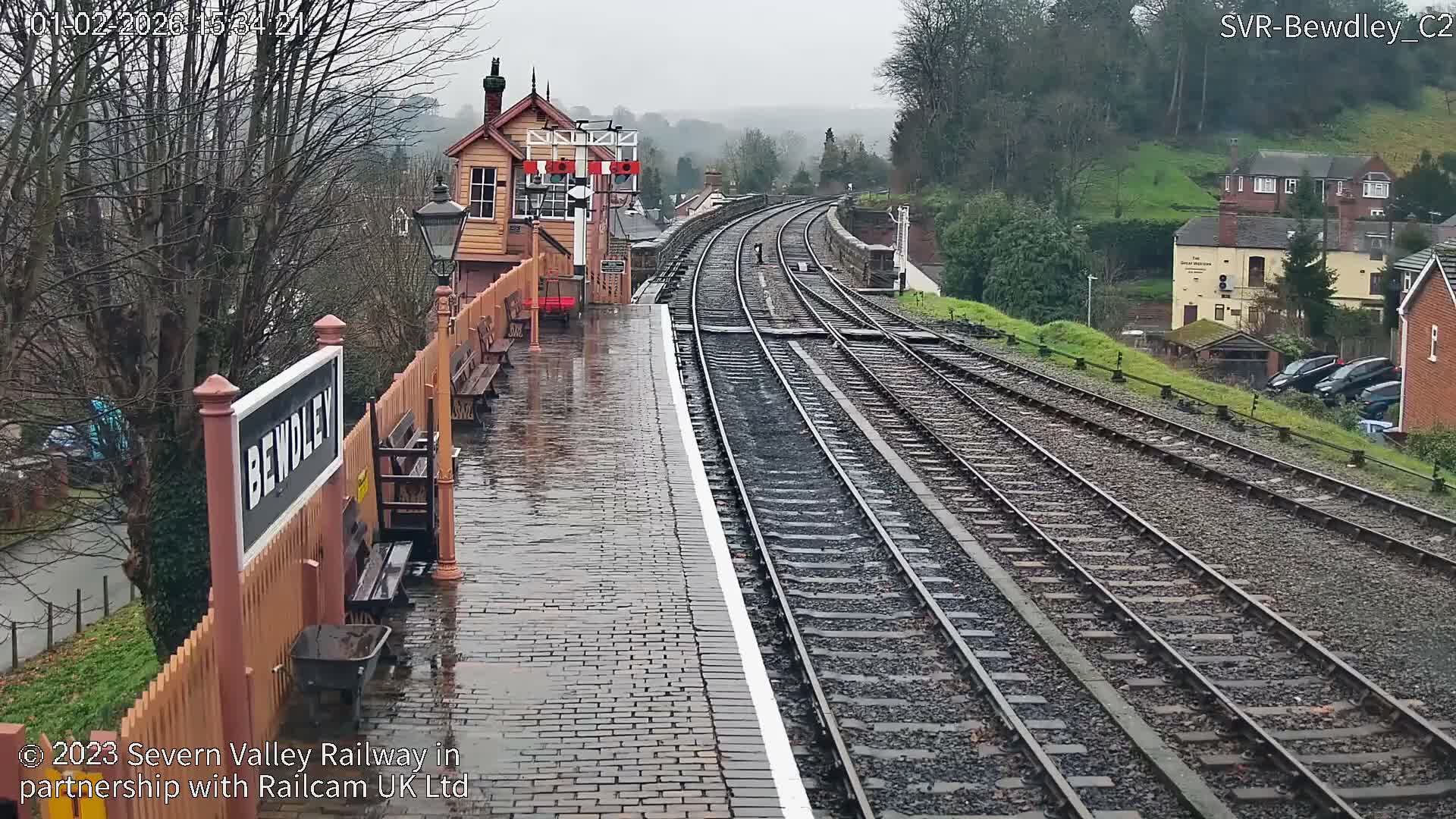 Bewdley Station West View on the Severn Valley Railway Live Cam - Bewdley, Wyre Forest, Worcestershire, West Midlands, England, United Kingdom