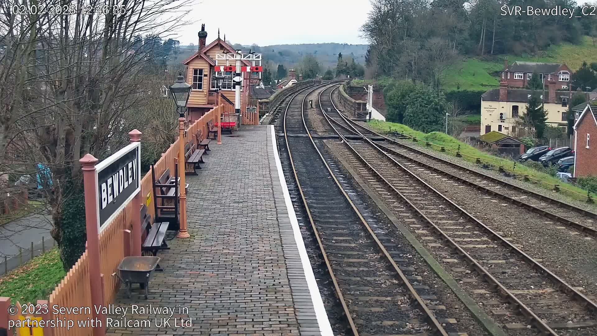 Bewdley Station West View on the Severn Valley Railway Live Cam - Bewdley, Wyre Forest, Worcestershire, West Midlands, England, United Kingdom