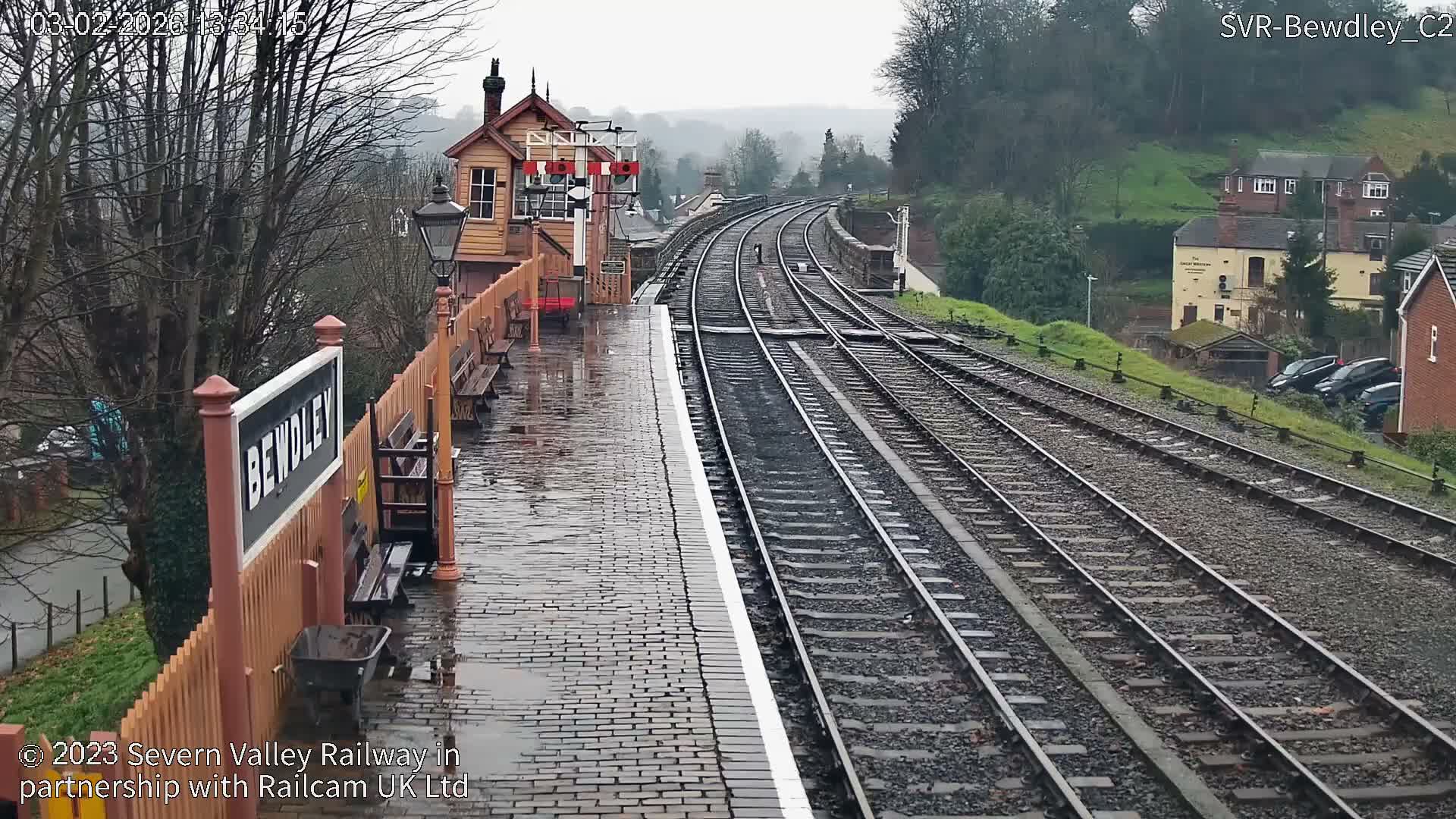 Bewdley Station West View on the Severn Valley Railway Live Cam - Bewdley, Wyre Forest, Worcestershire, West Midlands, England, United Kingdom