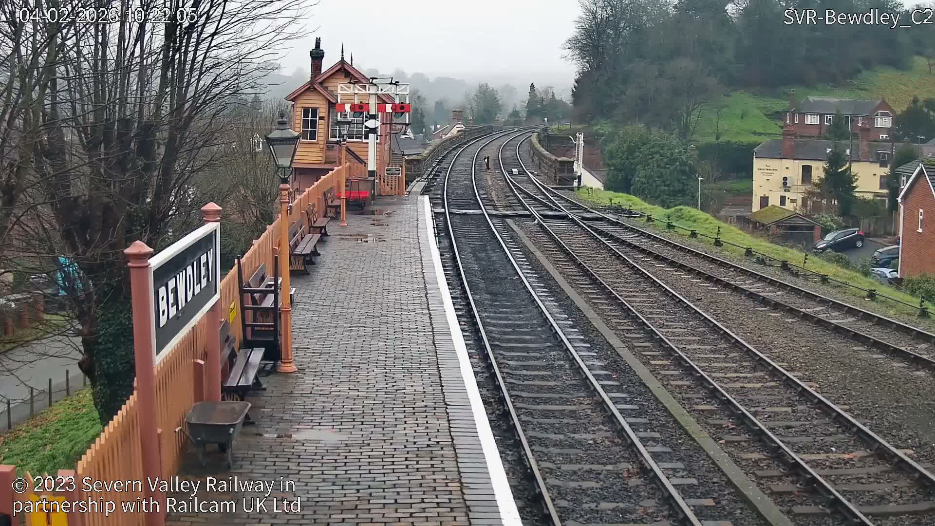 Bewdley Station West View on the Severn Valley Railway Live Cam - Bewdley, Wyre Forest, Worcestershire, West Midlands, England, United Kingdom