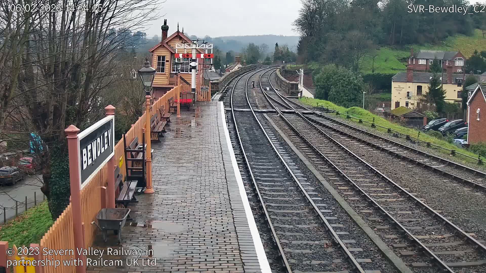 Bewdley Station West View on the Severn Valley Railway Live Cam - Bewdley, Wyre Forest, Worcestershire, West Midlands, England, United Kingdom