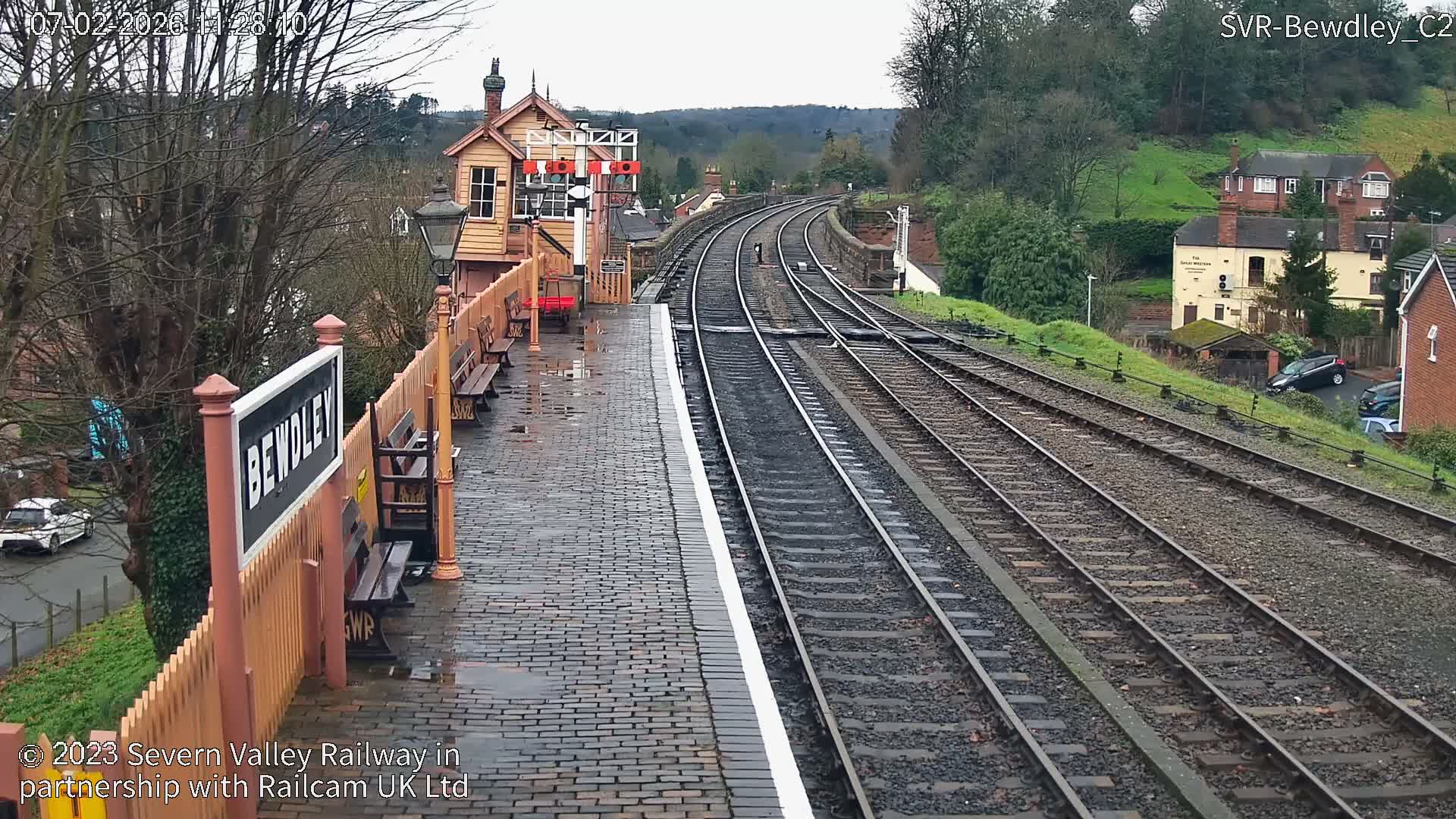Bewdley Station West View on the Severn Valley Railway Live Cam - Bewdley, Wyre Forest, Worcestershire, West Midlands, England, United Kingdom
