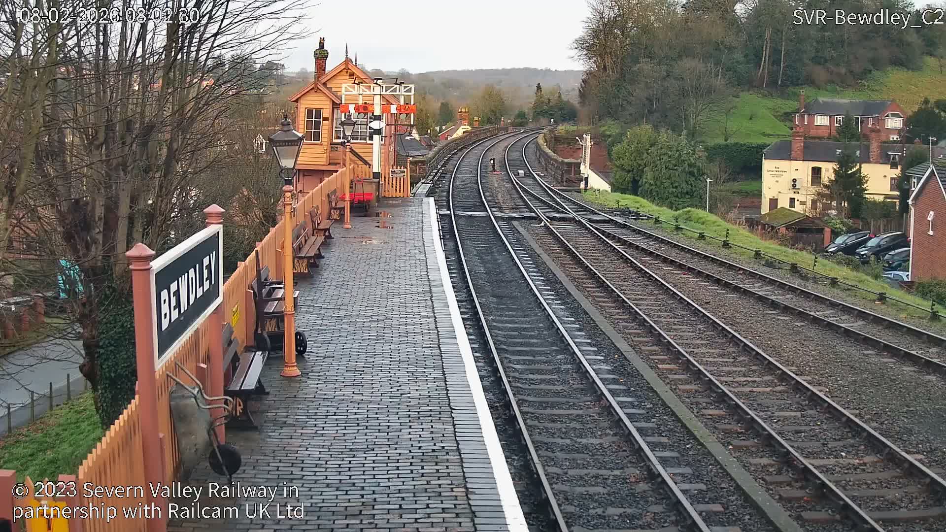 Bewdley Station West View on the Severn Valley Railway Live Cam - Bewdley, Wyre Forest, Worcestershire, West Midlands, England, United Kingdom
