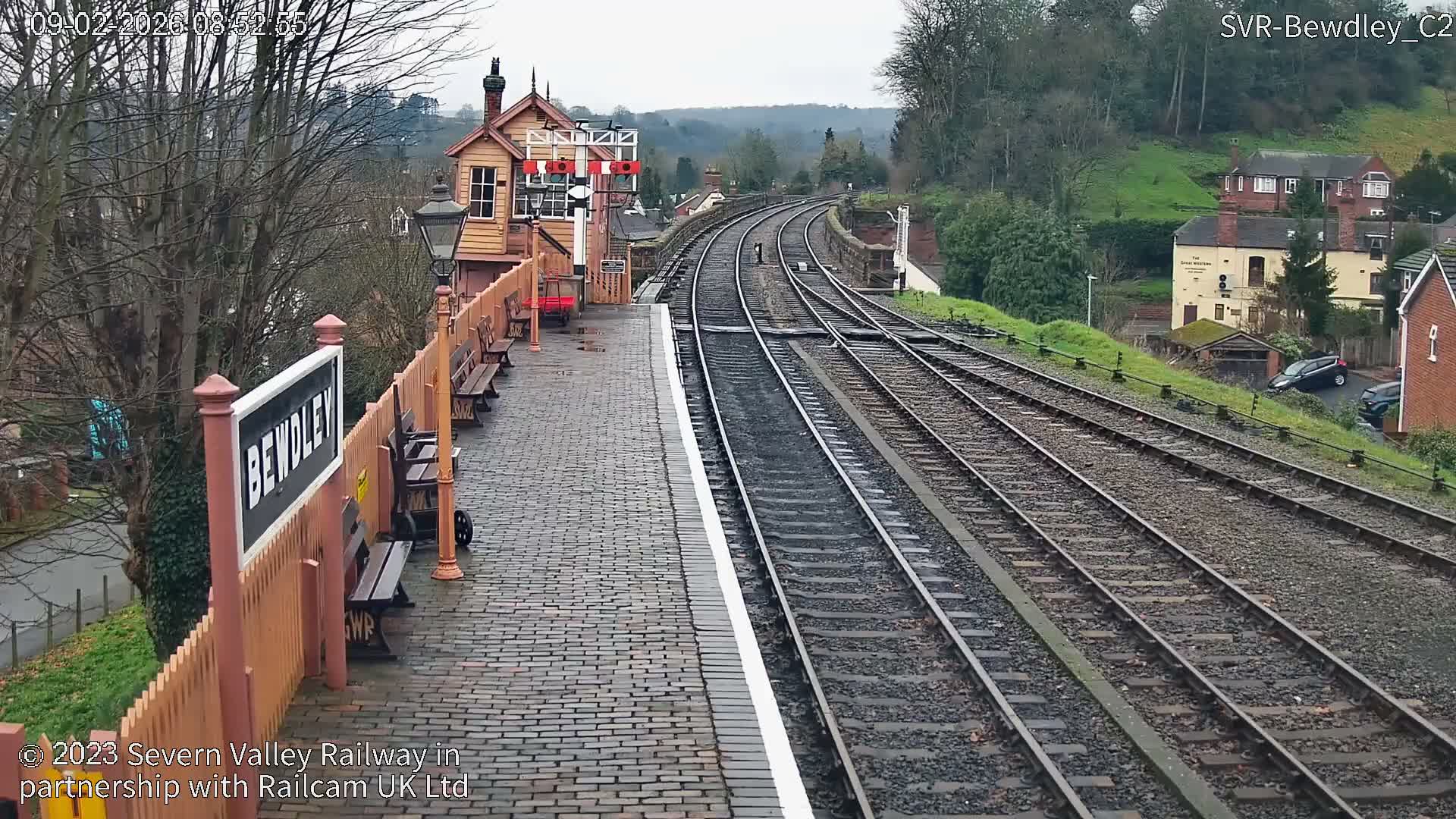 Bewdley Station West View on the Severn Valley Railway Live Cam - Bewdley, Wyre Forest, Worcestershire, West Midlands, England, United Kingdom