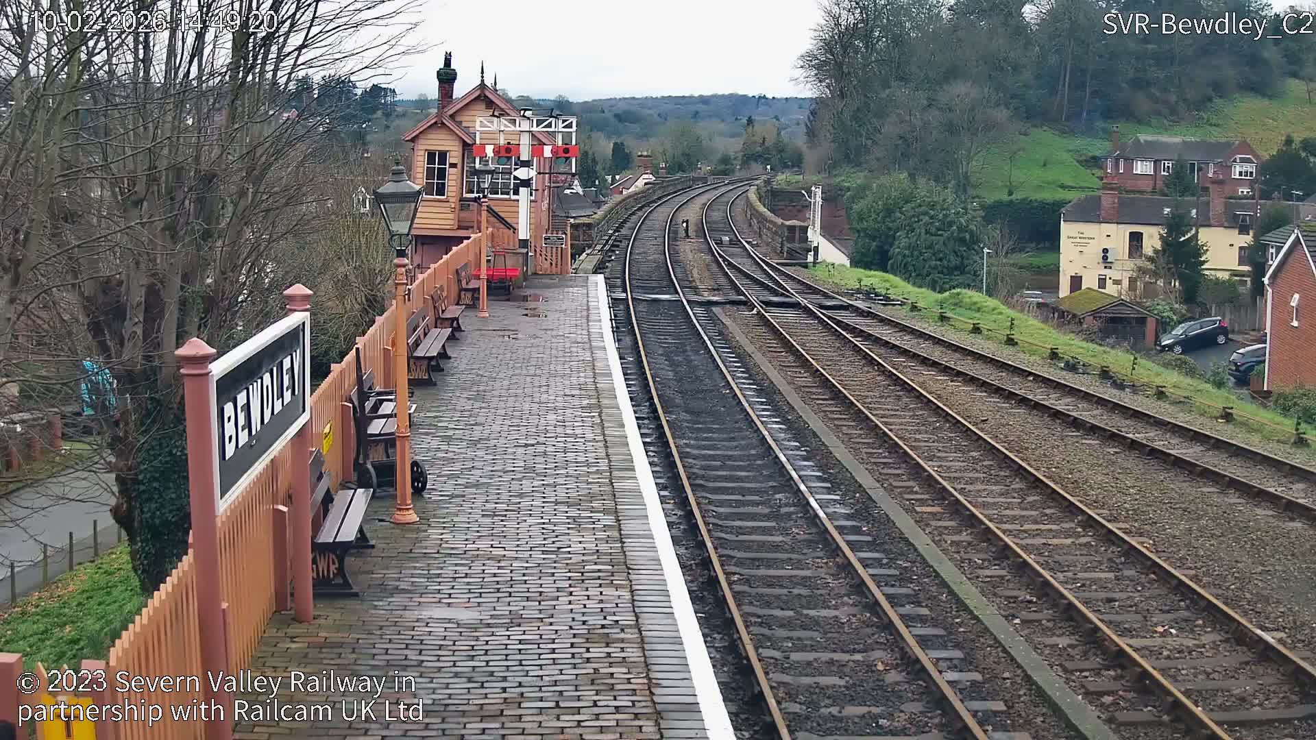Bewdley Station West View on the Severn Valley Railway Live Cam - Bewdley, Wyre Forest, Worcestershire, West Midlands, England, United Kingdom
