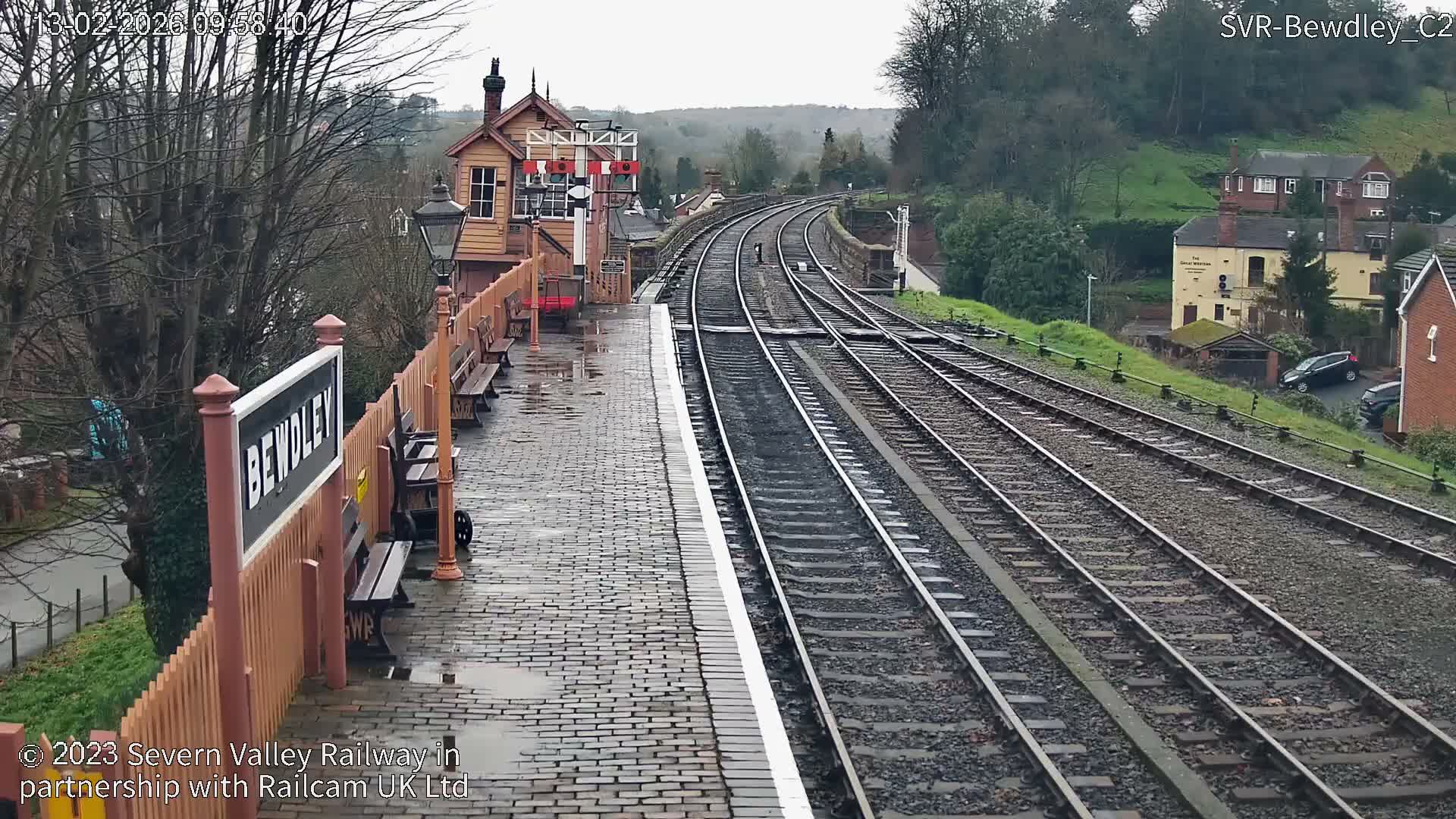 Bewdley Station West View on the Severn Valley Railway Live Cam - Bewdley, Wyre Forest, Worcestershire, West Midlands, England, United Kingdom