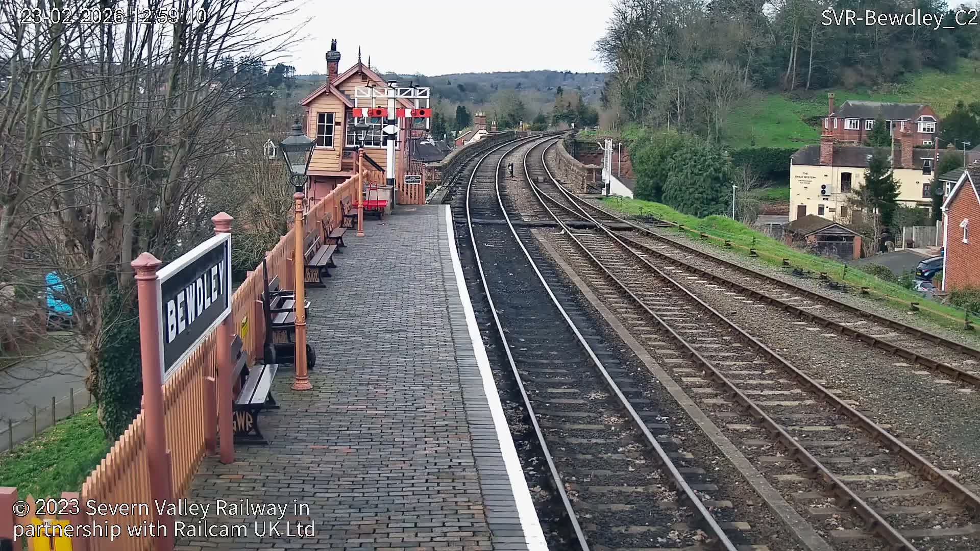 Bewdley Station West View on the Severn Valley Railway Live Cam - Bewdley, Wyre Forest, Worcestershire, West Midlands, England, United Kingdom