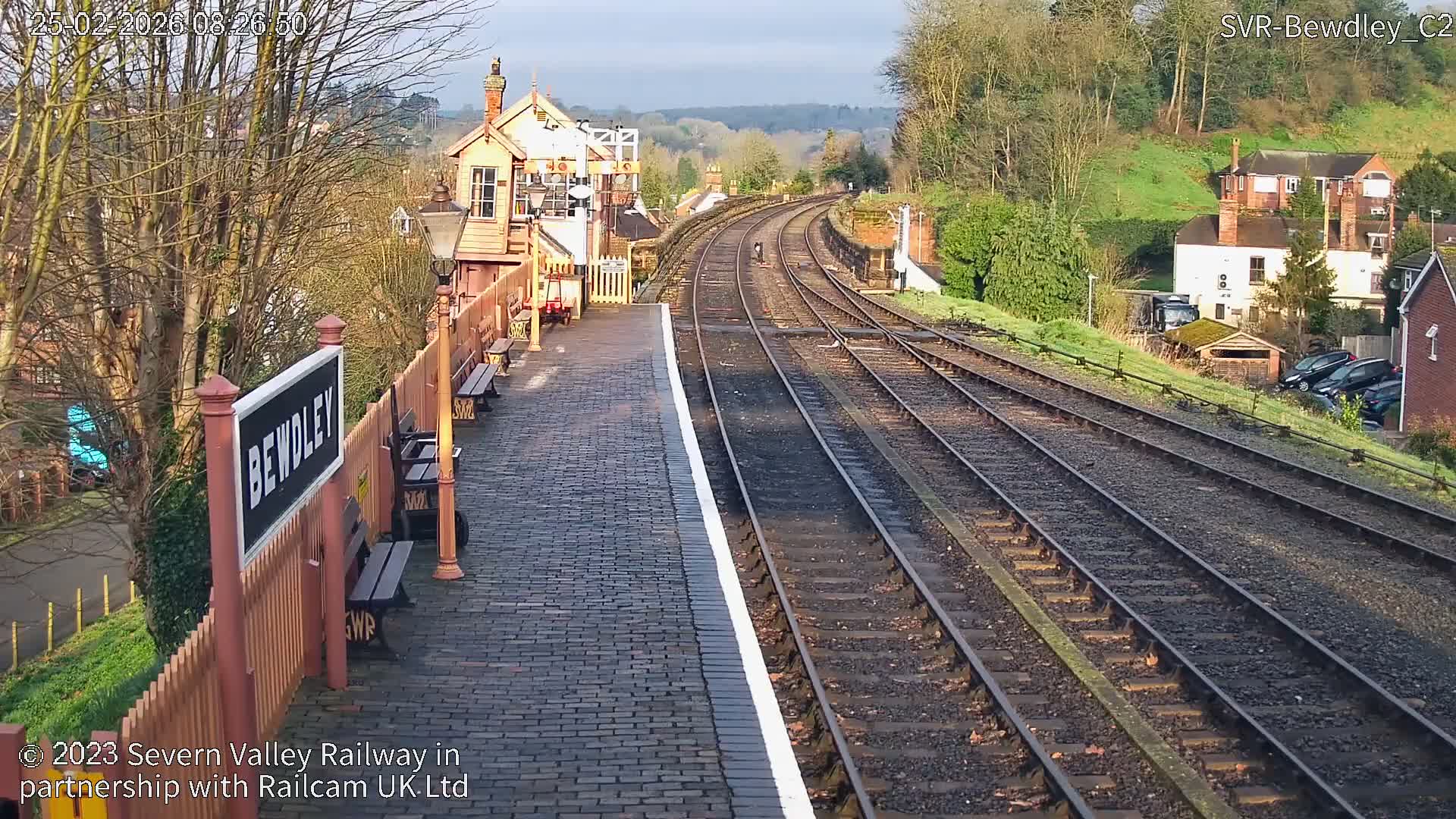 Bewdley Station West View on the Severn Valley Railway Live Cam - Bewdley, Wyre Forest, Worcestershire, West Midlands, England, United Kingdom