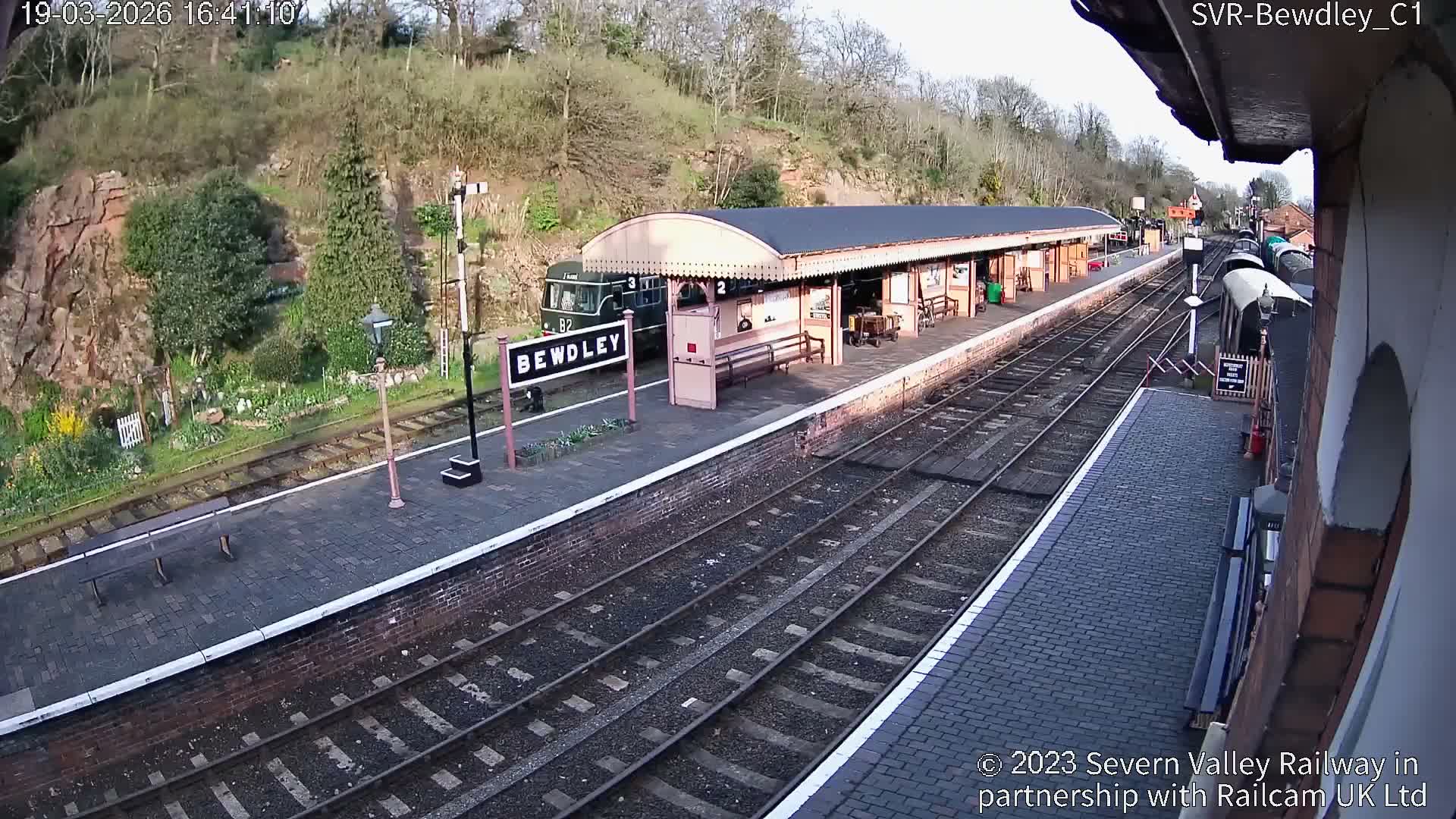 Bewdley Station İnside on the Severn Valley Railway Live Cam - Bewdley, Wyre Forest, Worcestershire, West Midlands, England, United Kingdomth on the Severn Valley Railway 2025-02-27 22:40