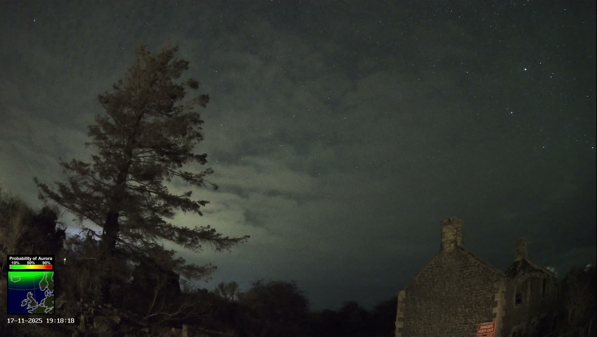 Northumberland National Park Aurora & Stars  Live Cam - Otterburn, Northumberland, North East, England, United Kingdom