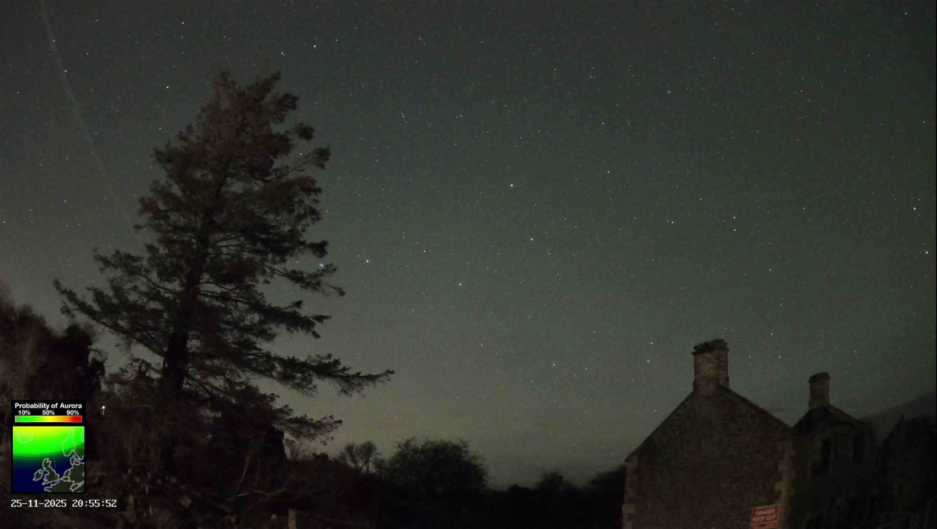 Northumberland National Park Aurora & Stars  Live Cam - Otterburn, Northumberland, North East, England, United Kingdom