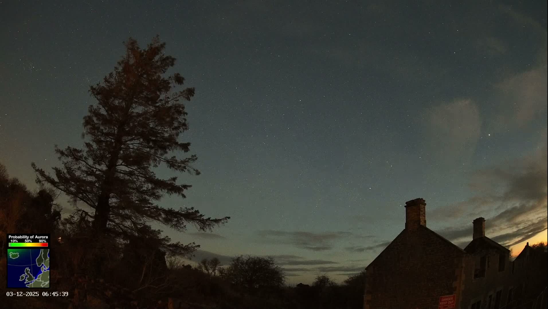 Northumberland National Park Aurora & Stars  Live Cam - Otterburn, Northumberland, North East, England, United Kingdom