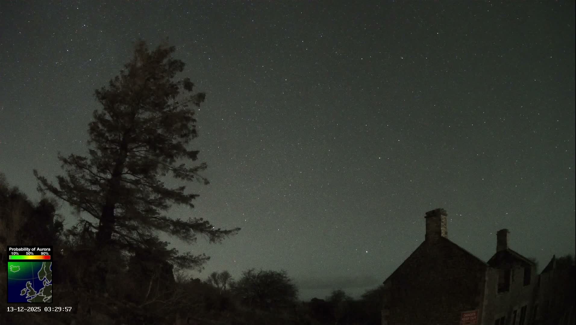 Northumberland National Park Aurora & Stars  Live Cam - Otterburn, Northumberland, North East, England, United Kingdom