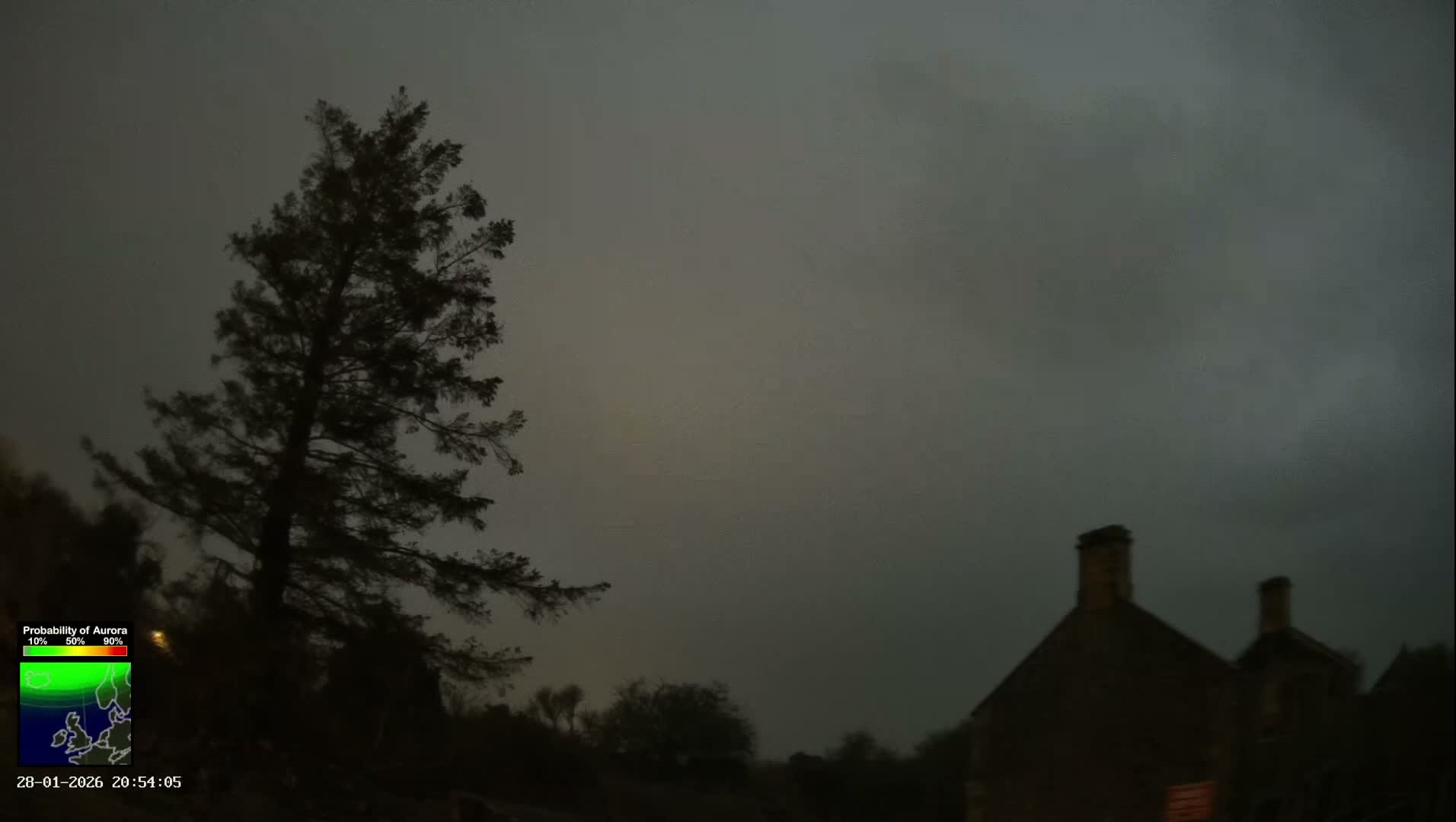 Northumberland National Park Aurora & Stars  Live Cam - Otterburn, Northumberland, North East, England, United Kingdom