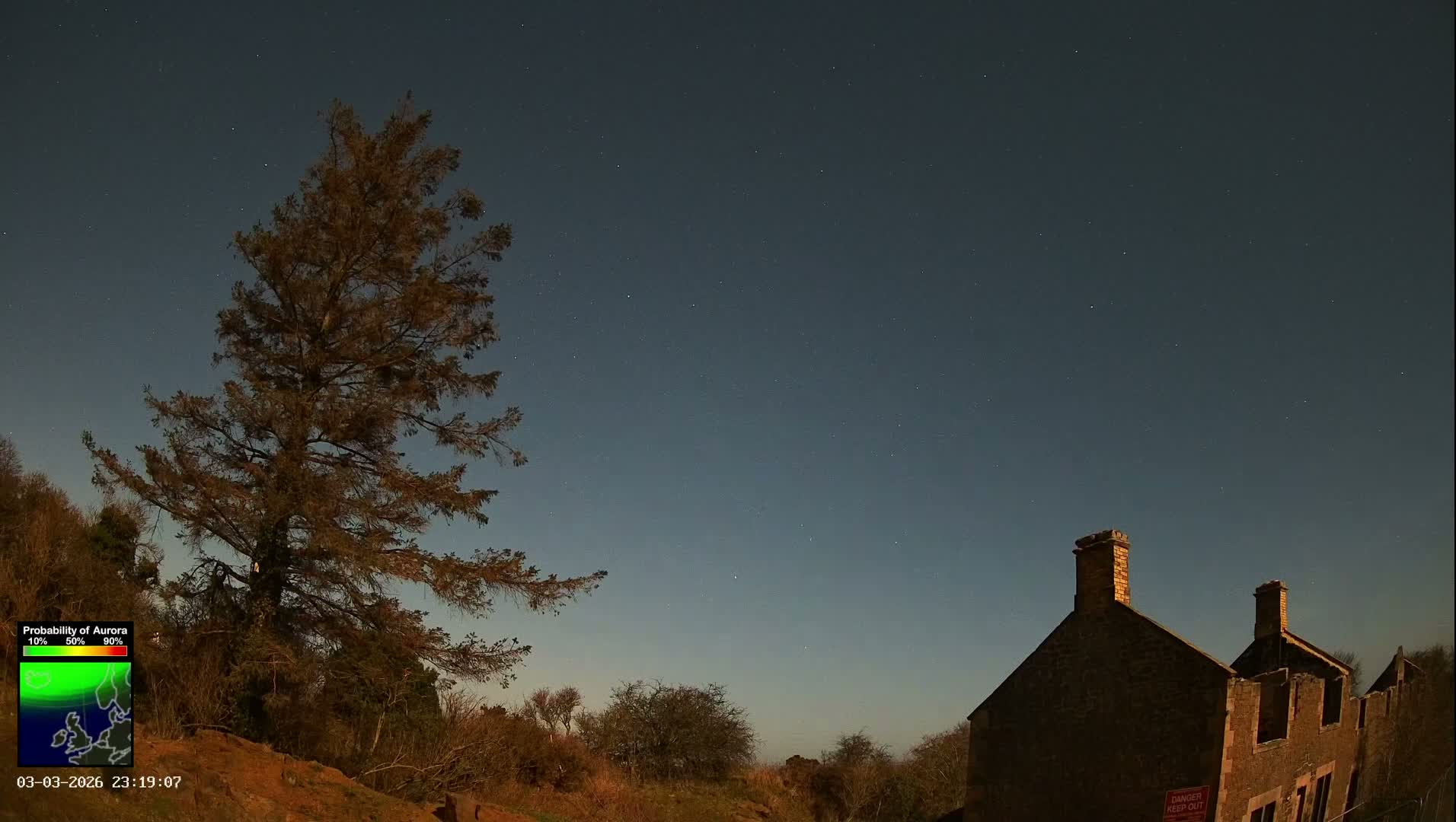 Northumberland National Park Aurora & Stars  Live Cam - Otterburn, Northumberland, North East, England, United Kingdom