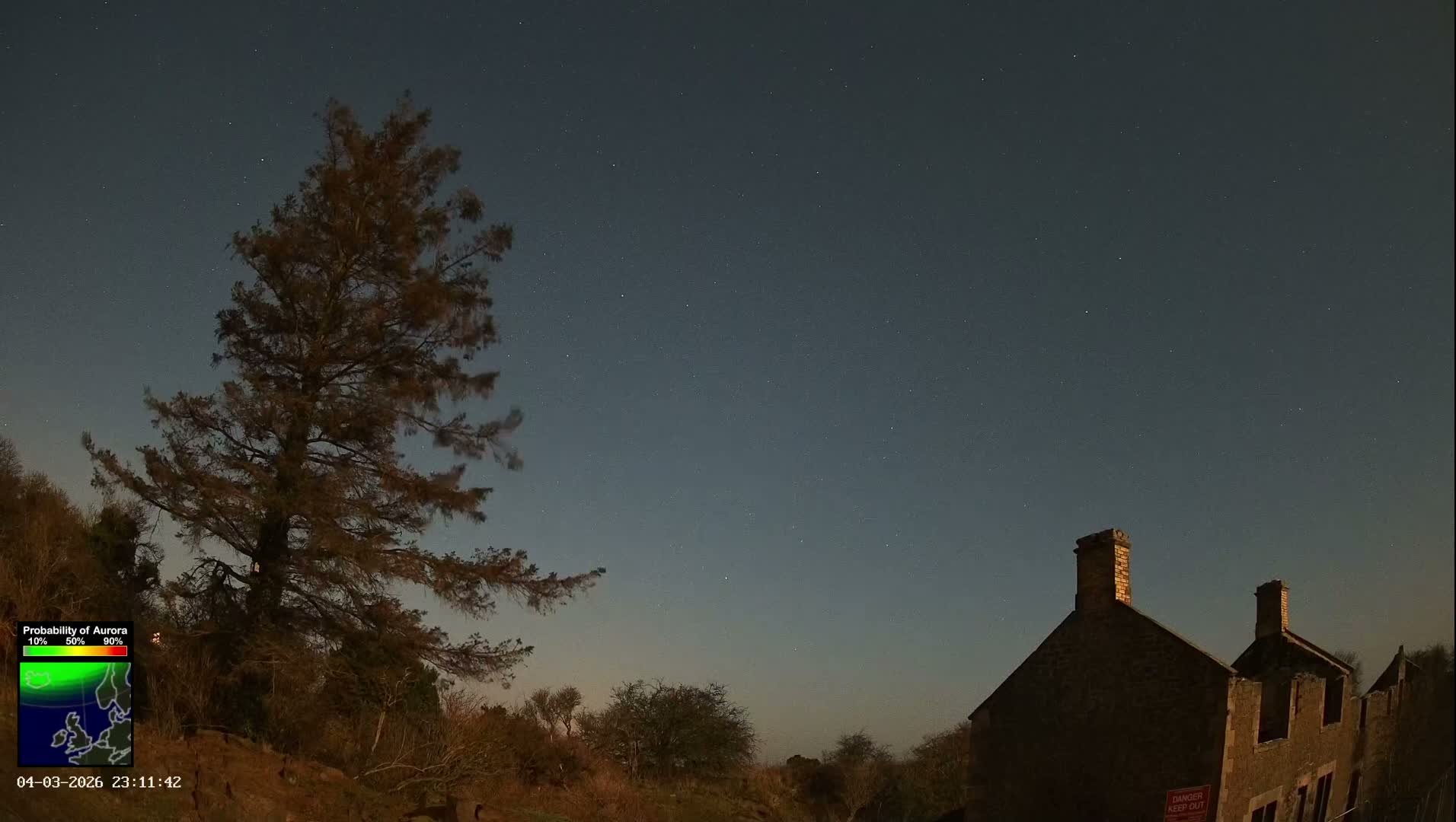 Northumberland National Park Aurora & Stars  Live Cam - Otterburn, Northumberland, North East, England, United Kingdom
