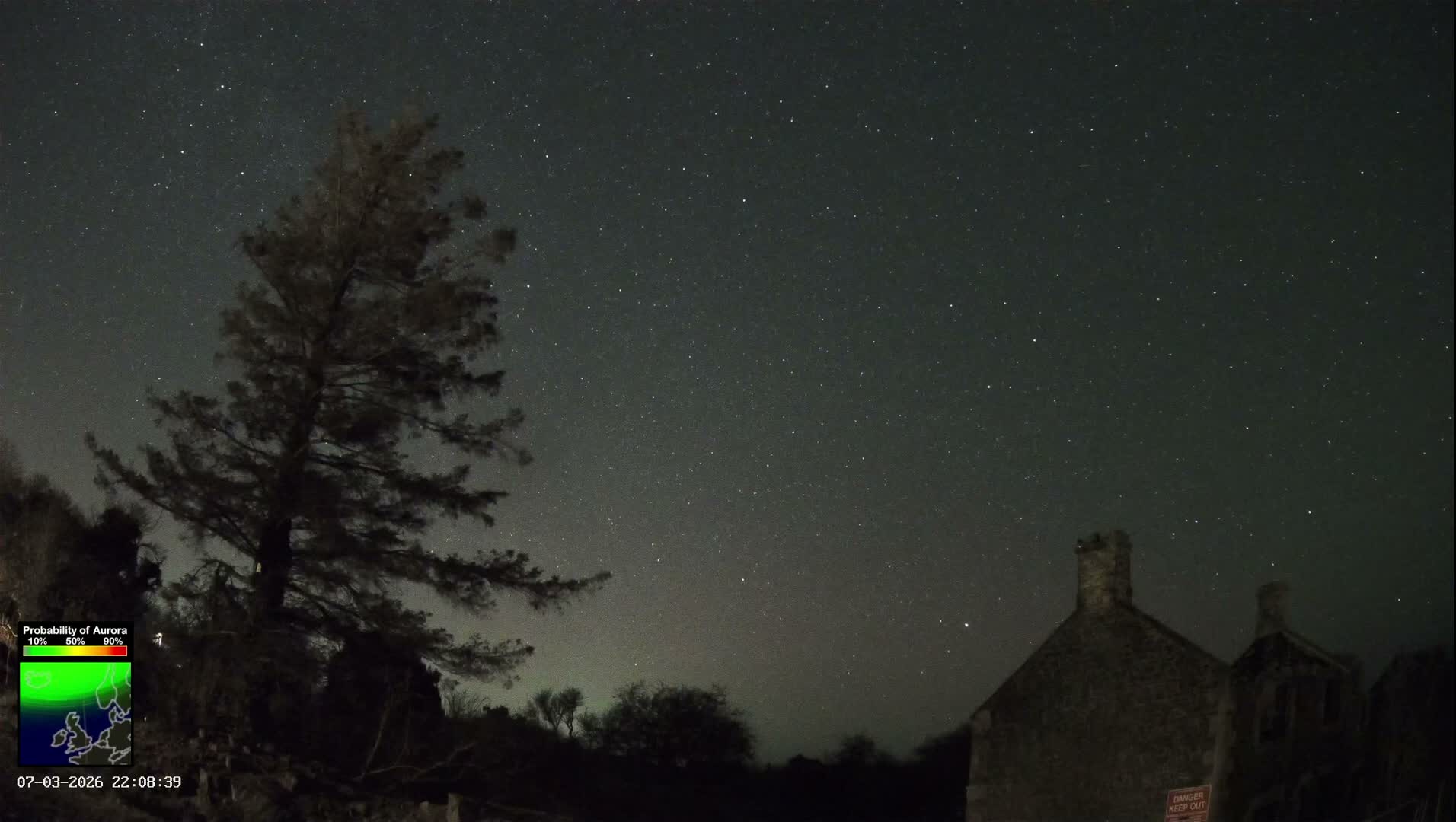 Northumberland National Park Aurora & Stars  Live Cam - Otterburn, Northumberland, North East, England, United Kingdom