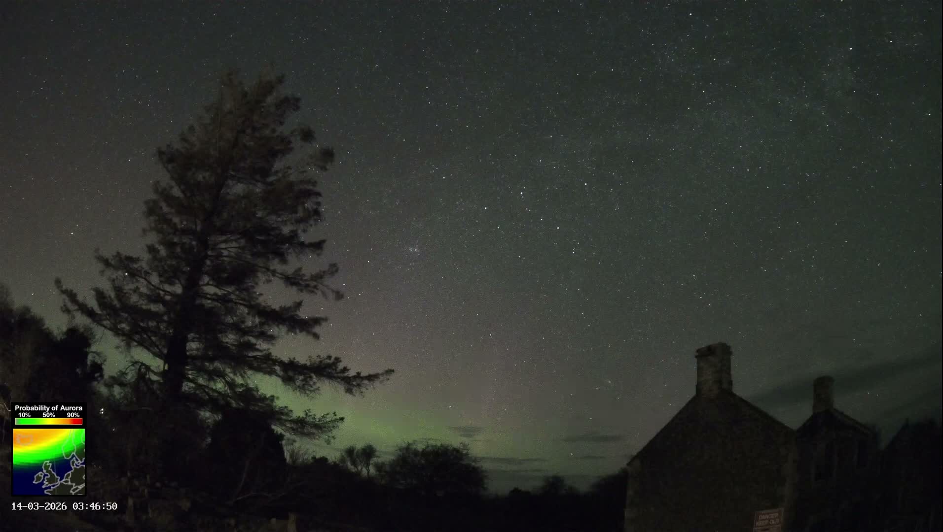 Northumberland National Park Aurora & Stars  Live Cam - Otterburn, Northumberland, North East, England, United Kingdom