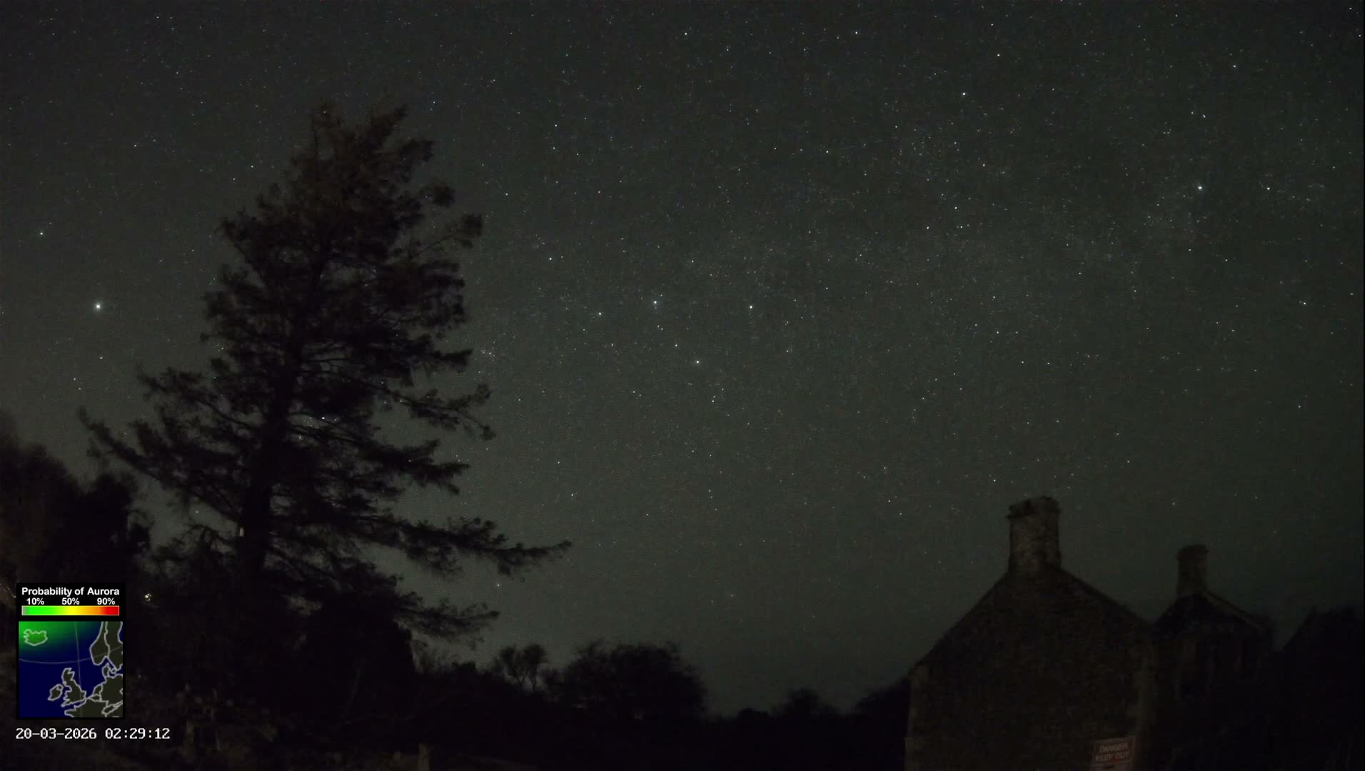 Northumberland National Park Aurora & Stars  Live Cam - Otterburn, Northumberland, North East, England, United Kingdom